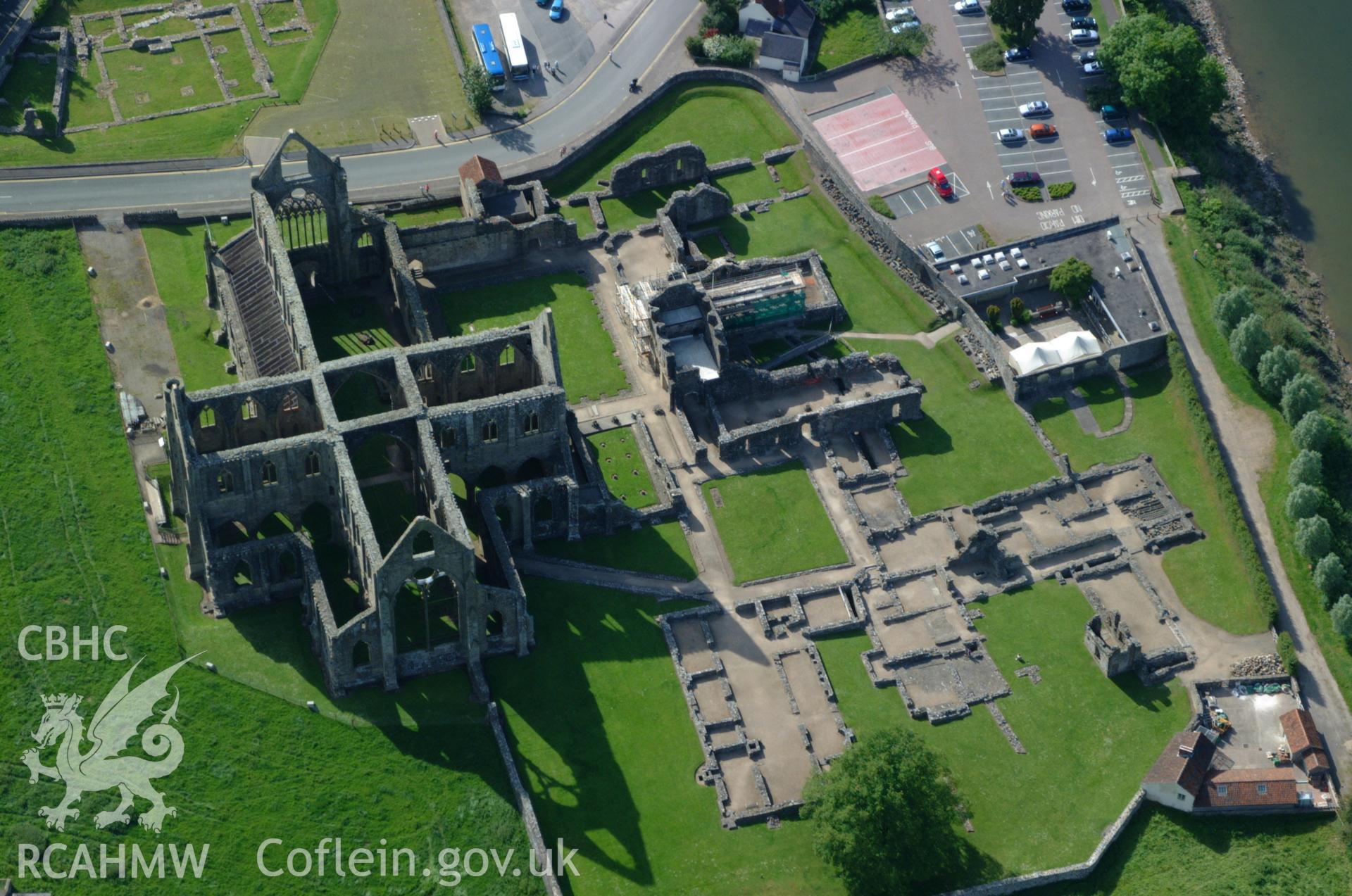 RCAHMW colour oblique aerial photograph of Tintern Abbey taken on 02/06/2004 by Toby Driver