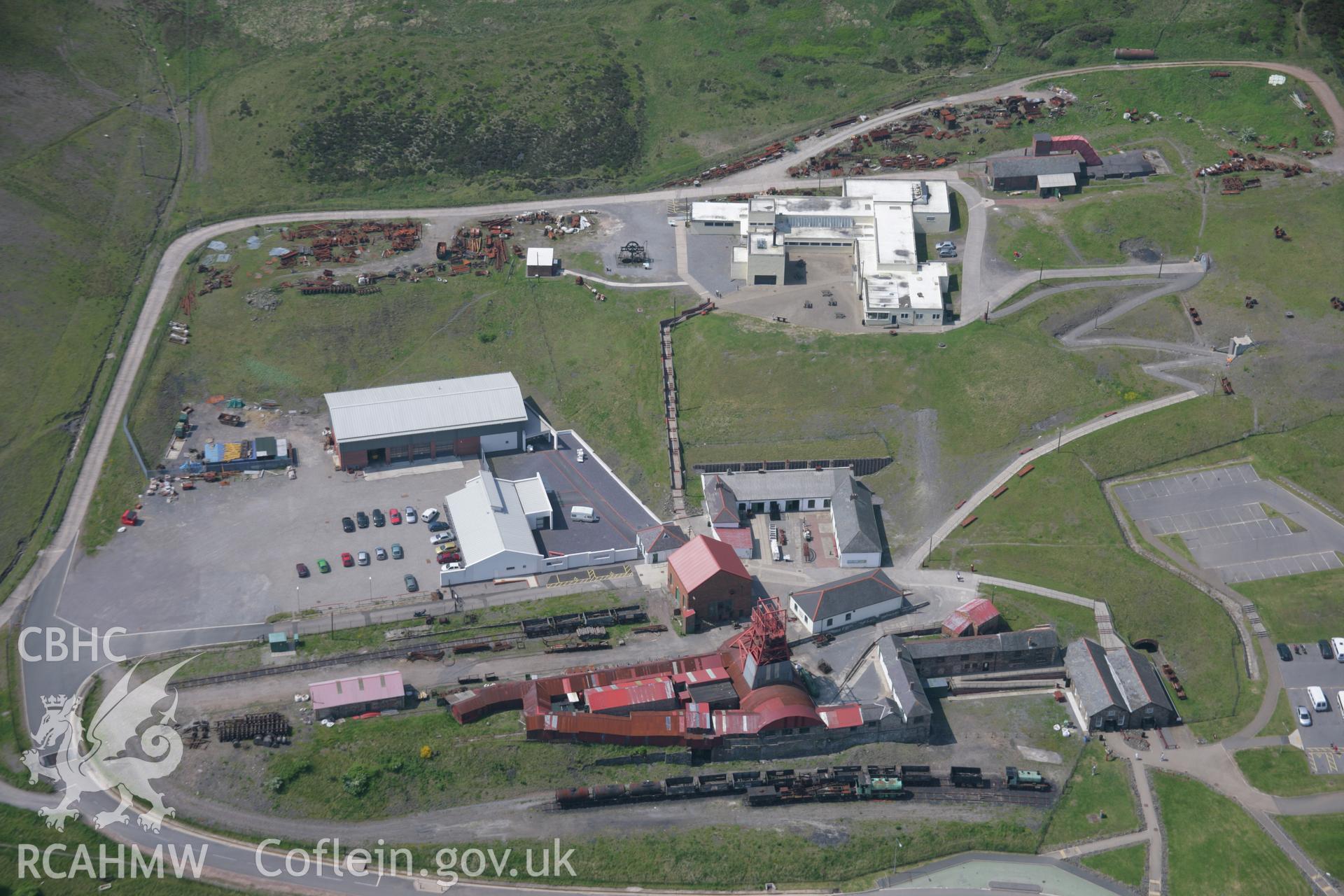 RCAHMW colour oblique aerial photograph of Big Pit Coal Mine, Blaenavon from the north-east. Taken on 09 June 2006 by Toby Driver.