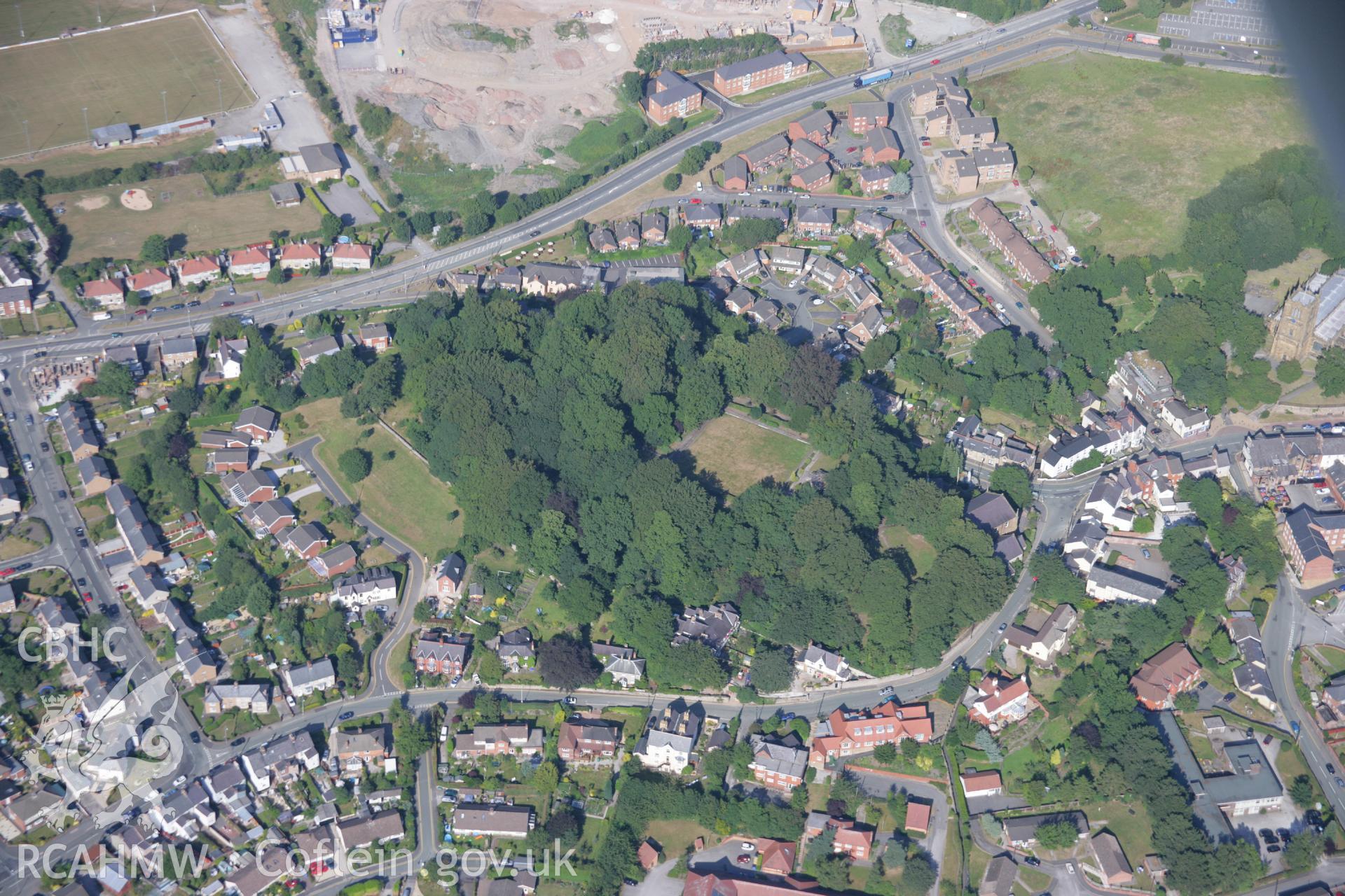 RCAHMW colour oblique aerial photograph of Mold Castle. Taken on 17 July 2006 by Toby Driver.