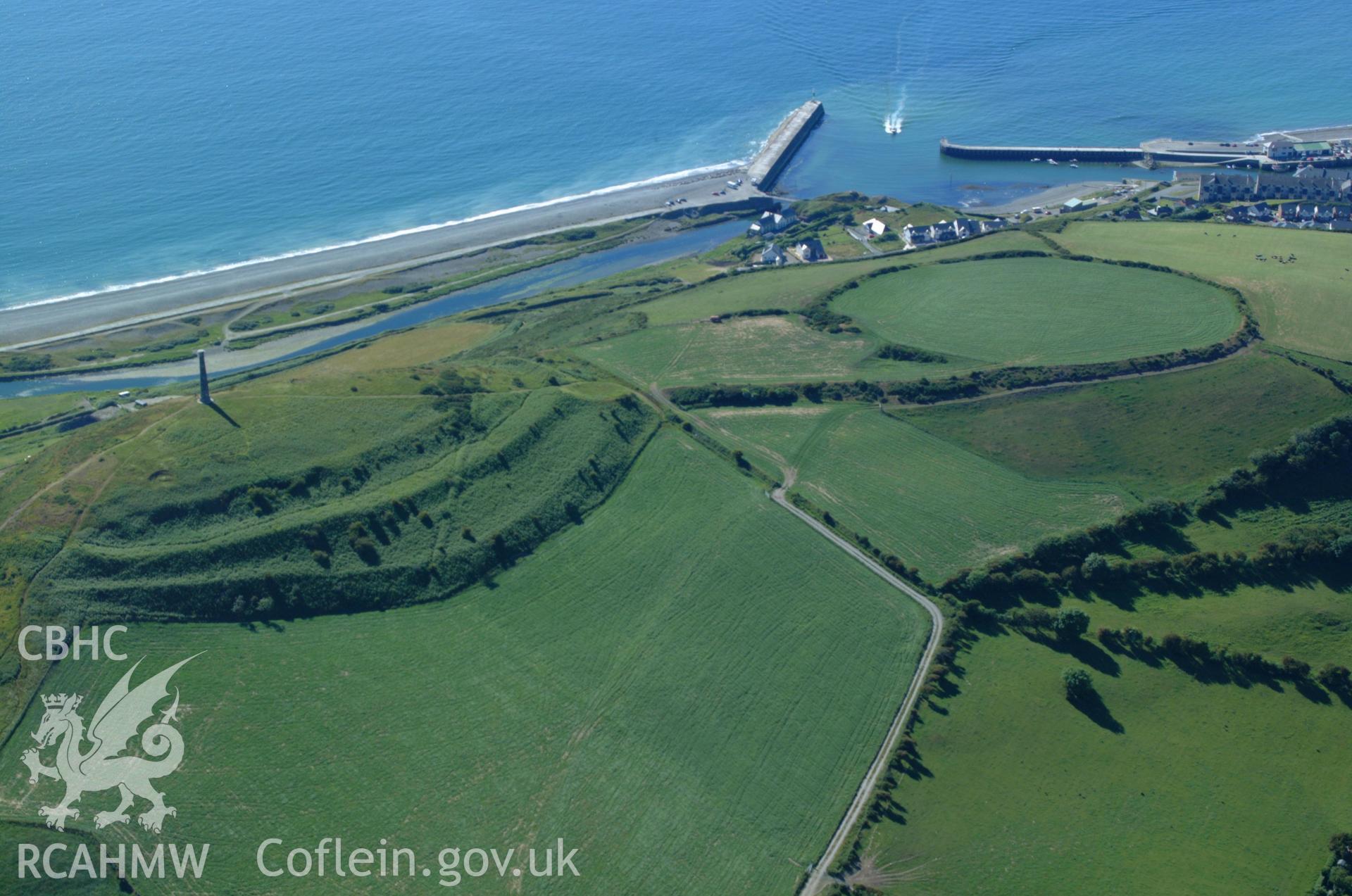 RCAHMW colour oblique aerial photograph of Pen Dinas Hillfort, Aberystwyth taken on 14/06/2004 by Toby Driver