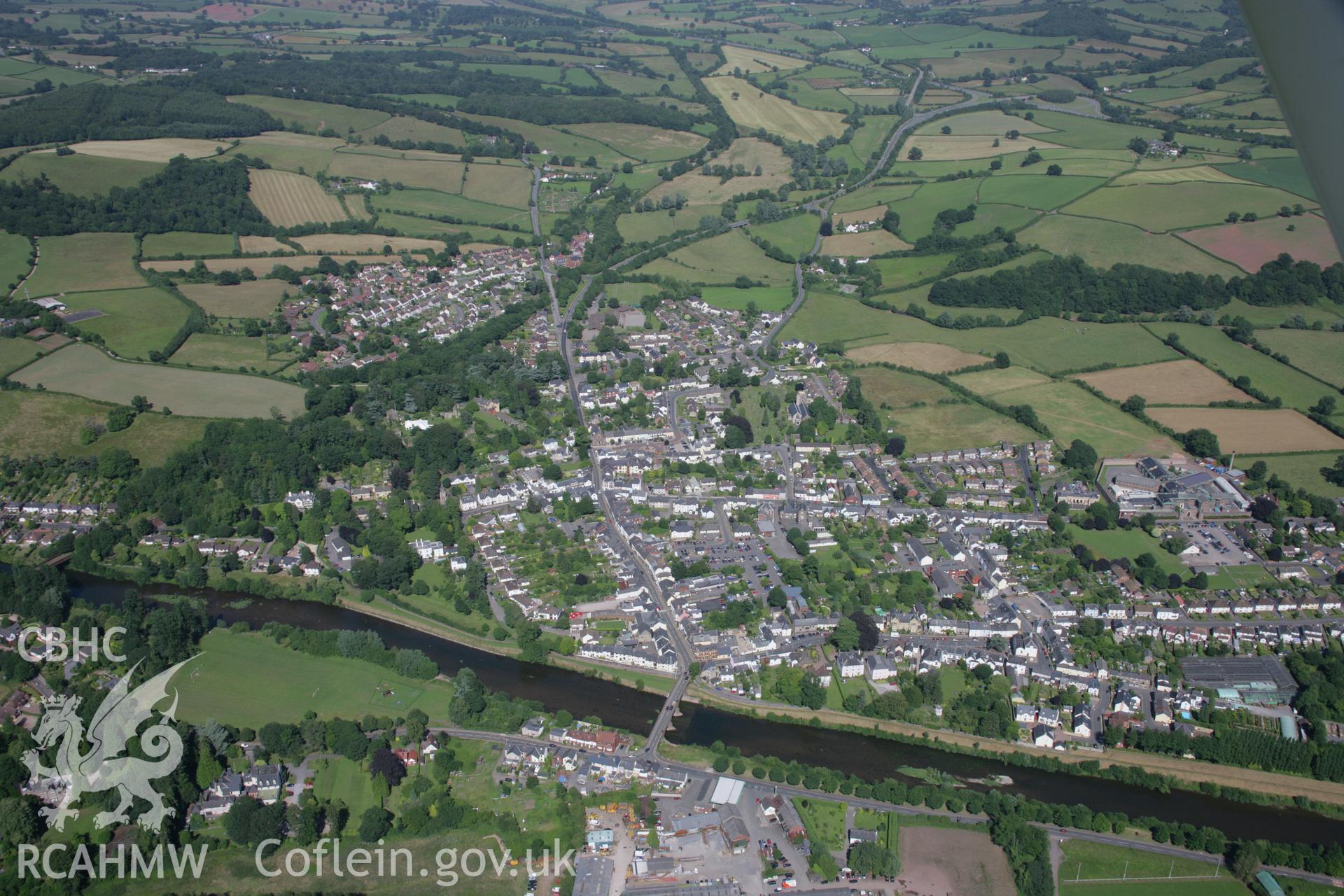 RCAHMW colour oblique aerial photograph of Usk. Taken on 13 July 2006 by Toby Driver.
