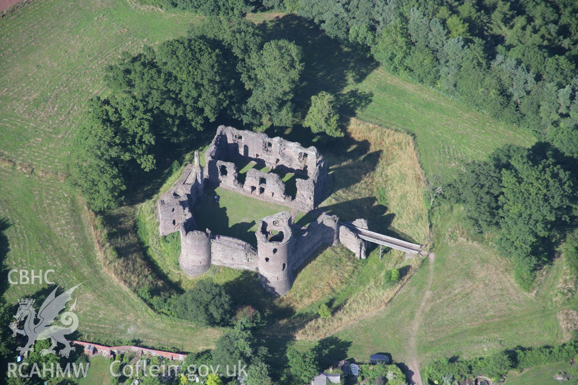 RCAHMW colour oblique aerial photograph of Grosmont Castle. Taken on 13 July 2006 by Toby Driver.