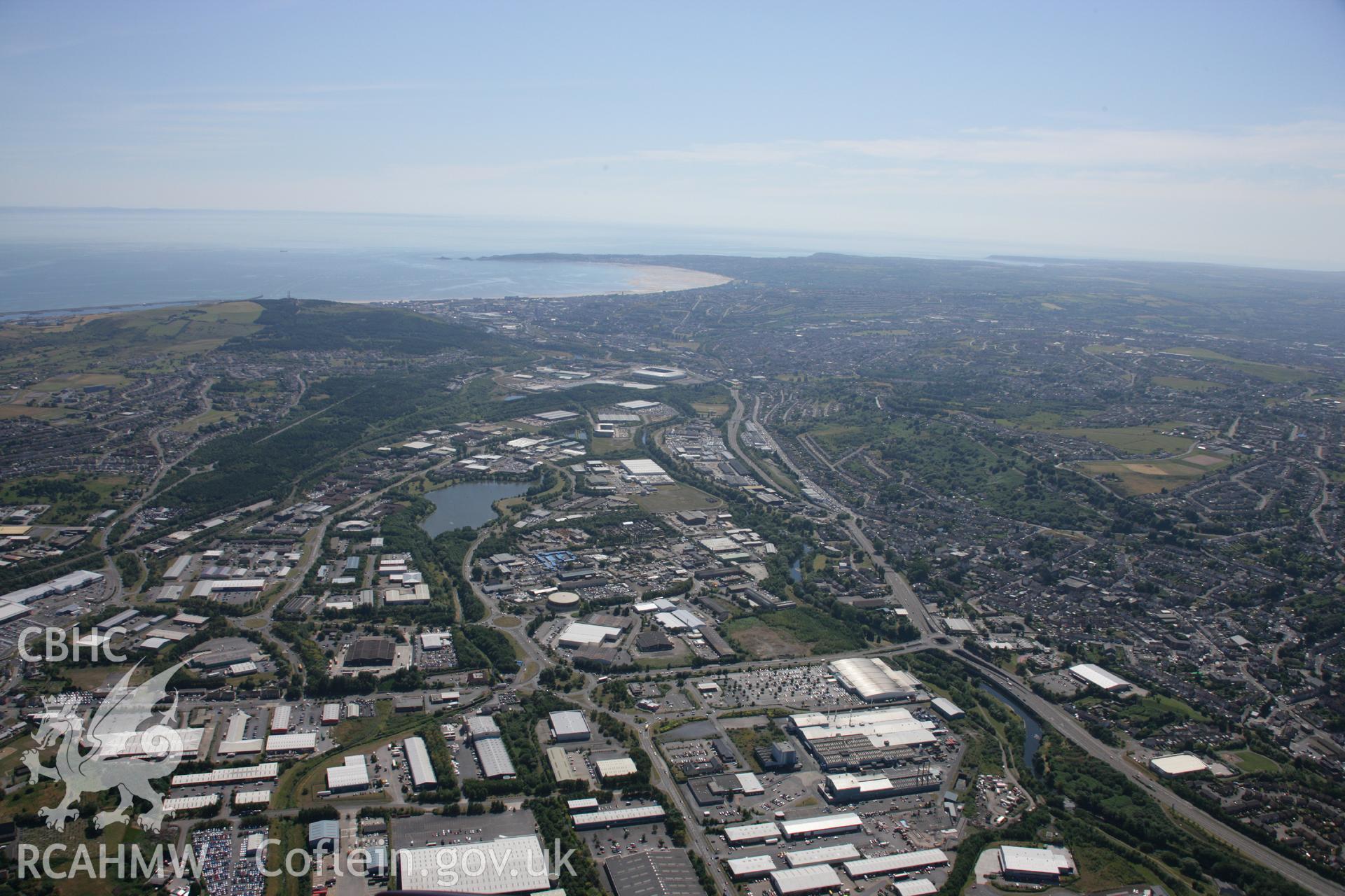 RCAHMW colour oblique aerial photograph of Swansea. Taken on 24 July 2006 by Toby Driver.