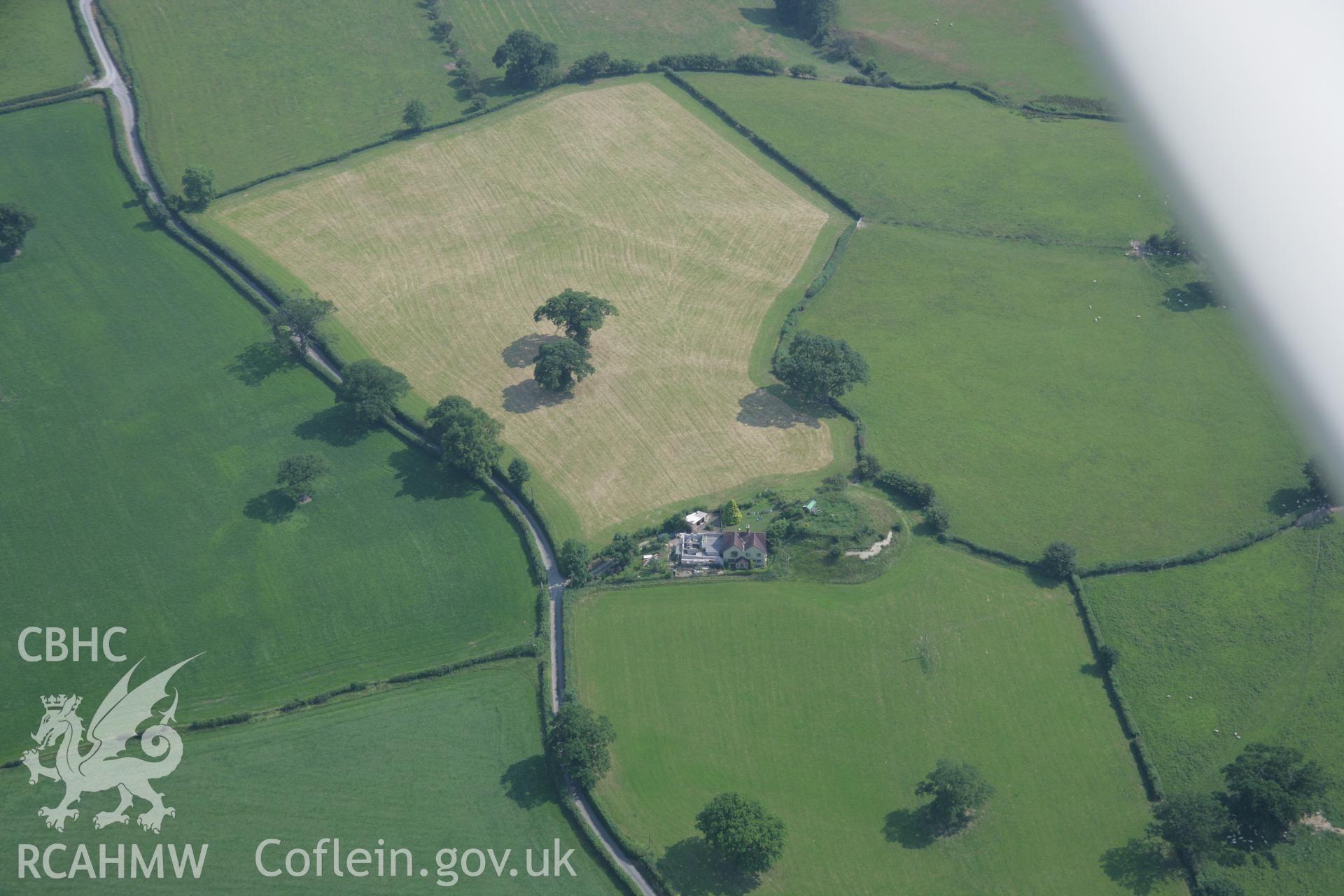 RCAHMW colour oblique aerial photograph of Tomen-Cefn Glaniwrch Motte. Taken on 04 July 2006 by Toby Driver.