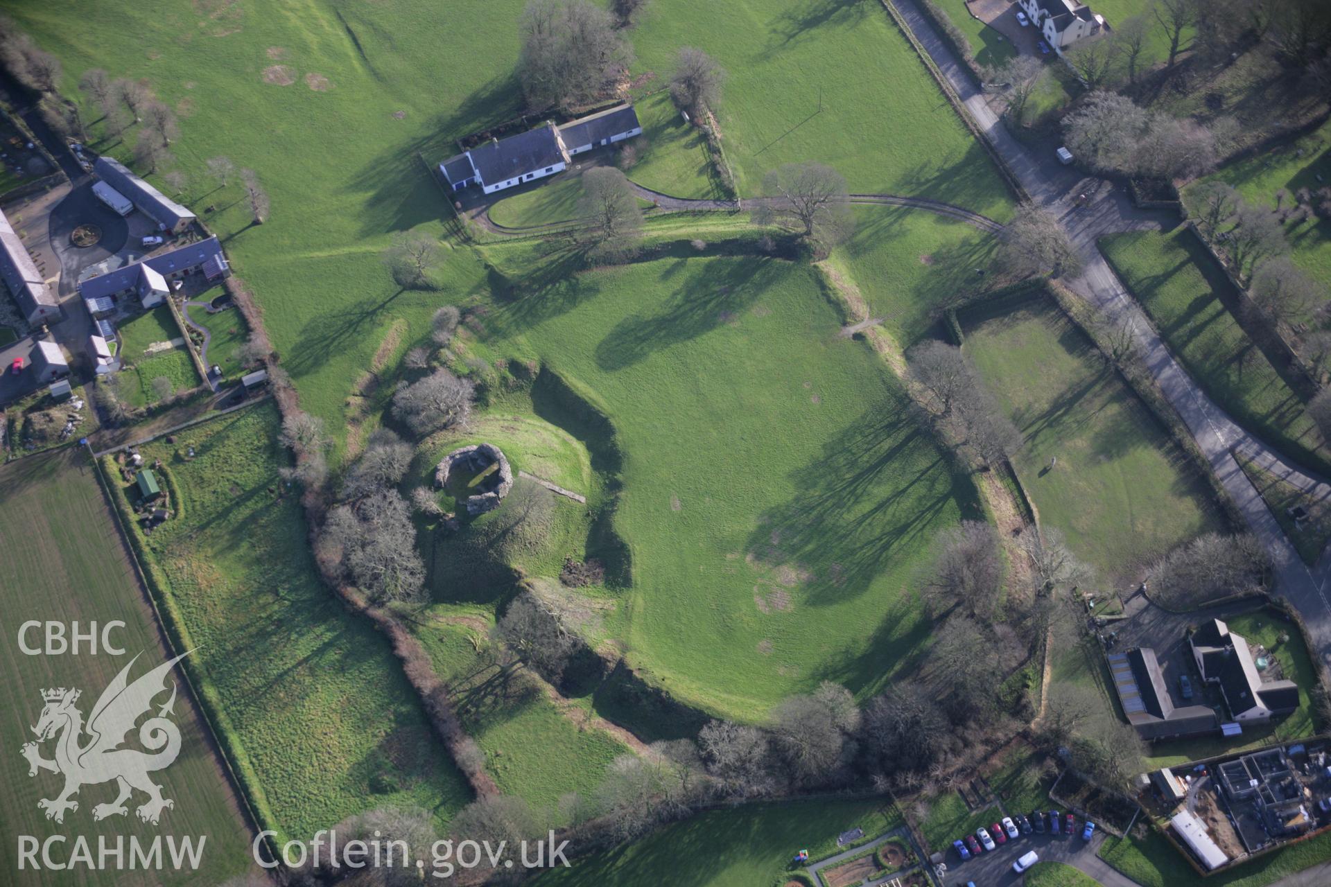 RCAHMW colour oblique aerial photograph of Wiston Castle from the west. Taken on 11 January 2006 by Toby Driver.