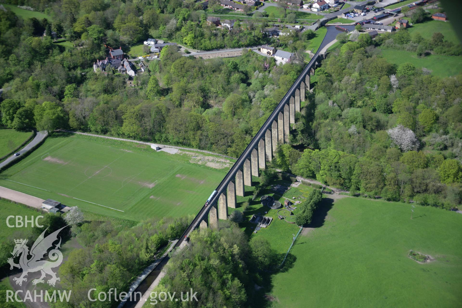 RCAHMW digital colour oblique photograph of Pontcysyllte Aqueduct viewed from the south-east. Taken on 05/05/2006 by T.G. Driver.