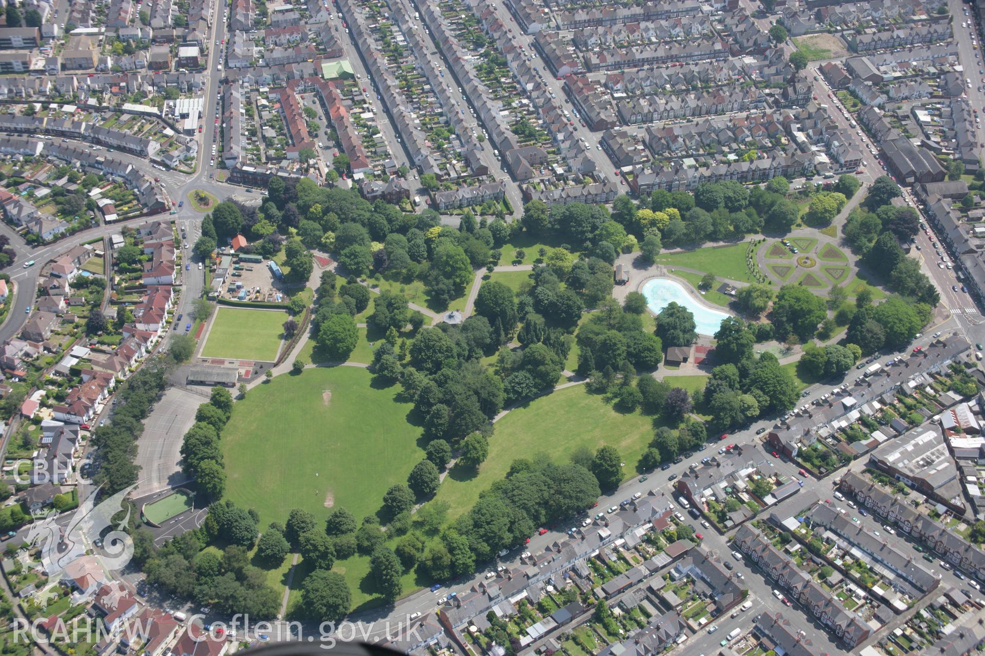RCAHMW colour oblique photograph of Victoria Park. Taken by Toby Driver on 29/06/2006.