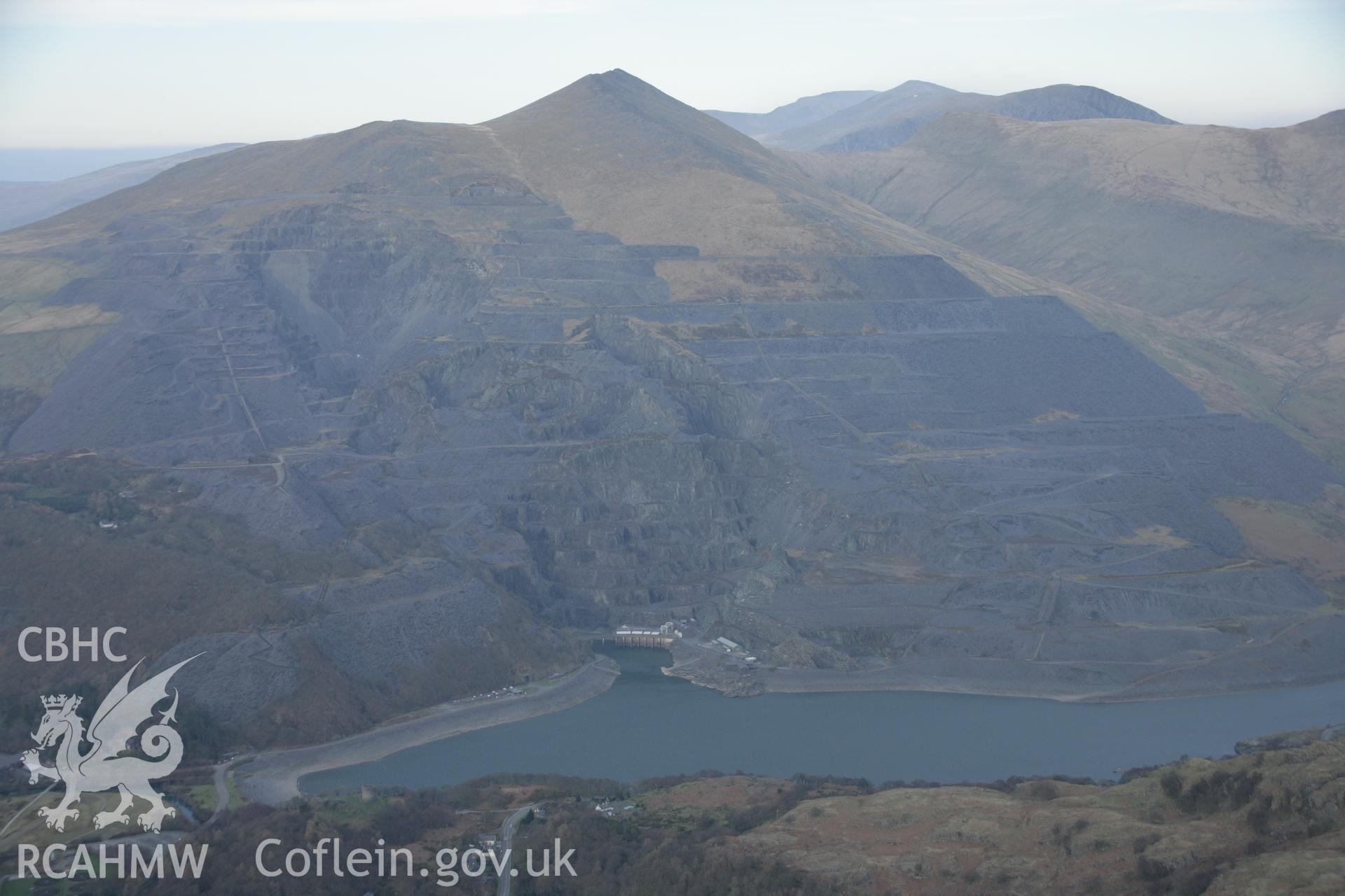 RCAHMW digital colour oblique photograph of Dinorwic Quarry from the south-west. Taken on 20/03/2005 by T.G. Driver.
