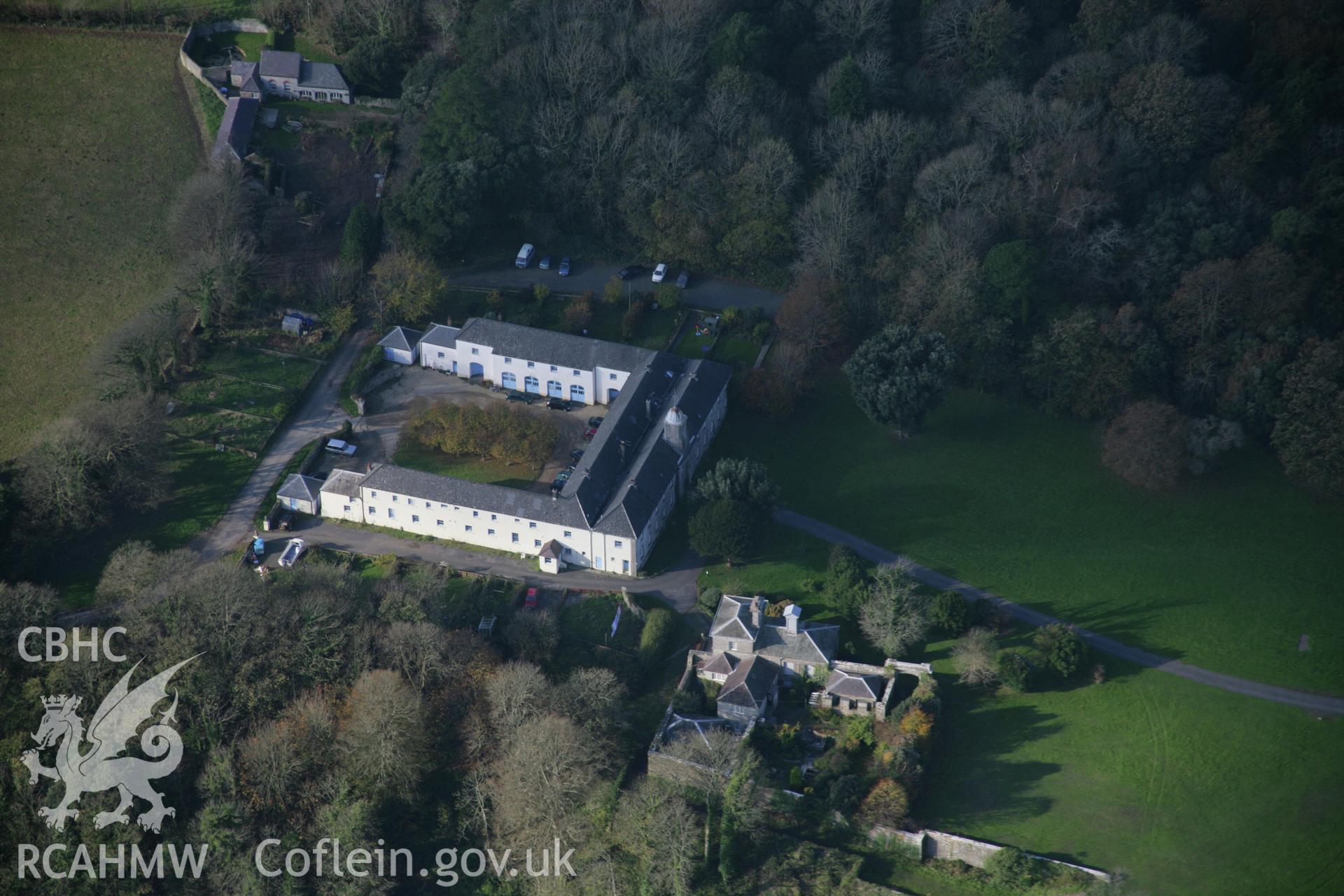 RCAHMW colour oblique aerial photograph of Stackpole Court from the east. Taken on 19 November 2005 by Toby Driver
