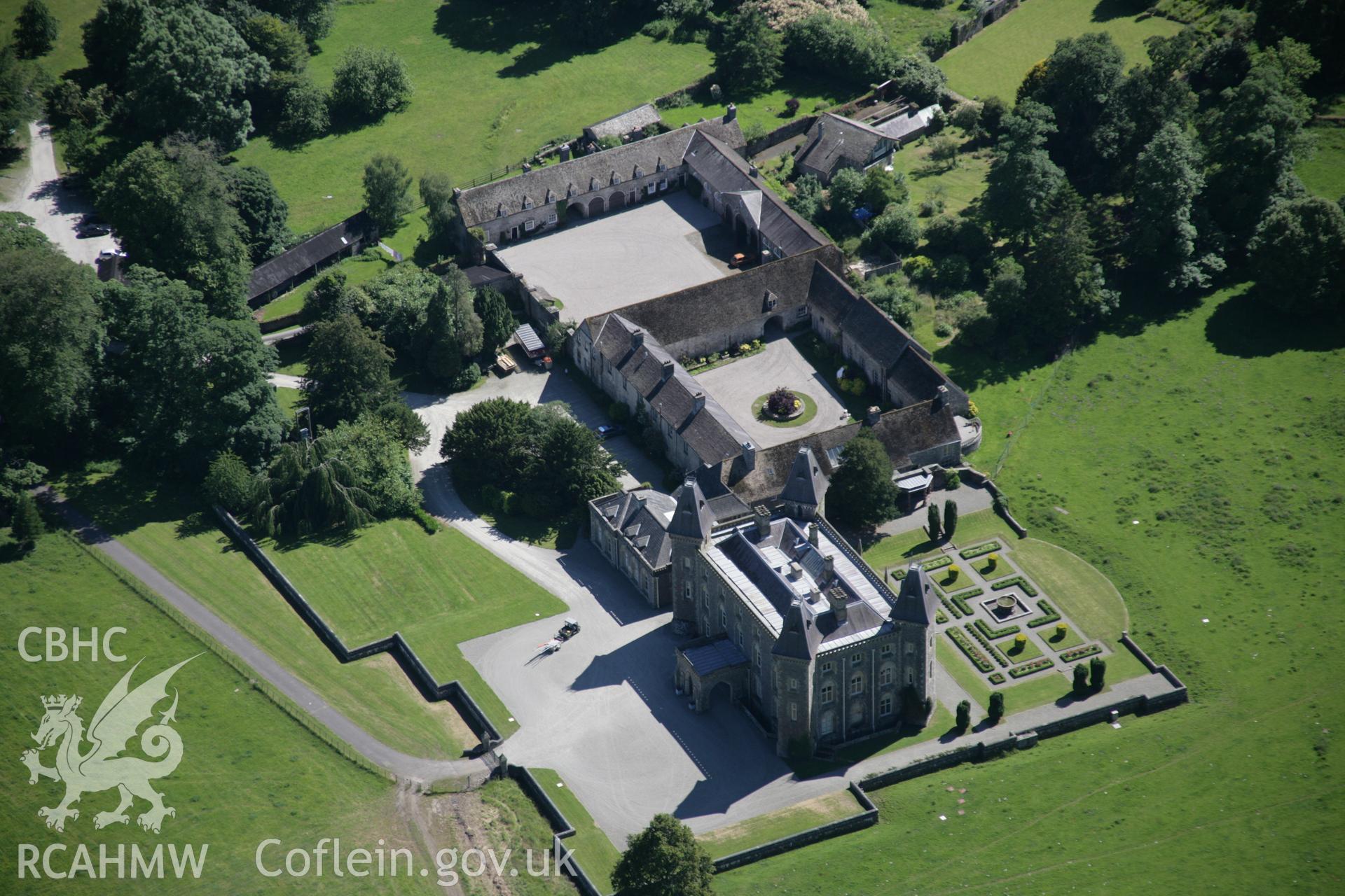 RCAHMW colour oblique aerial photograph of Newton House, (Dinefwr Park) Llandeilo, viewed from the north. Taken on 22 June 2005 by Toby Driver