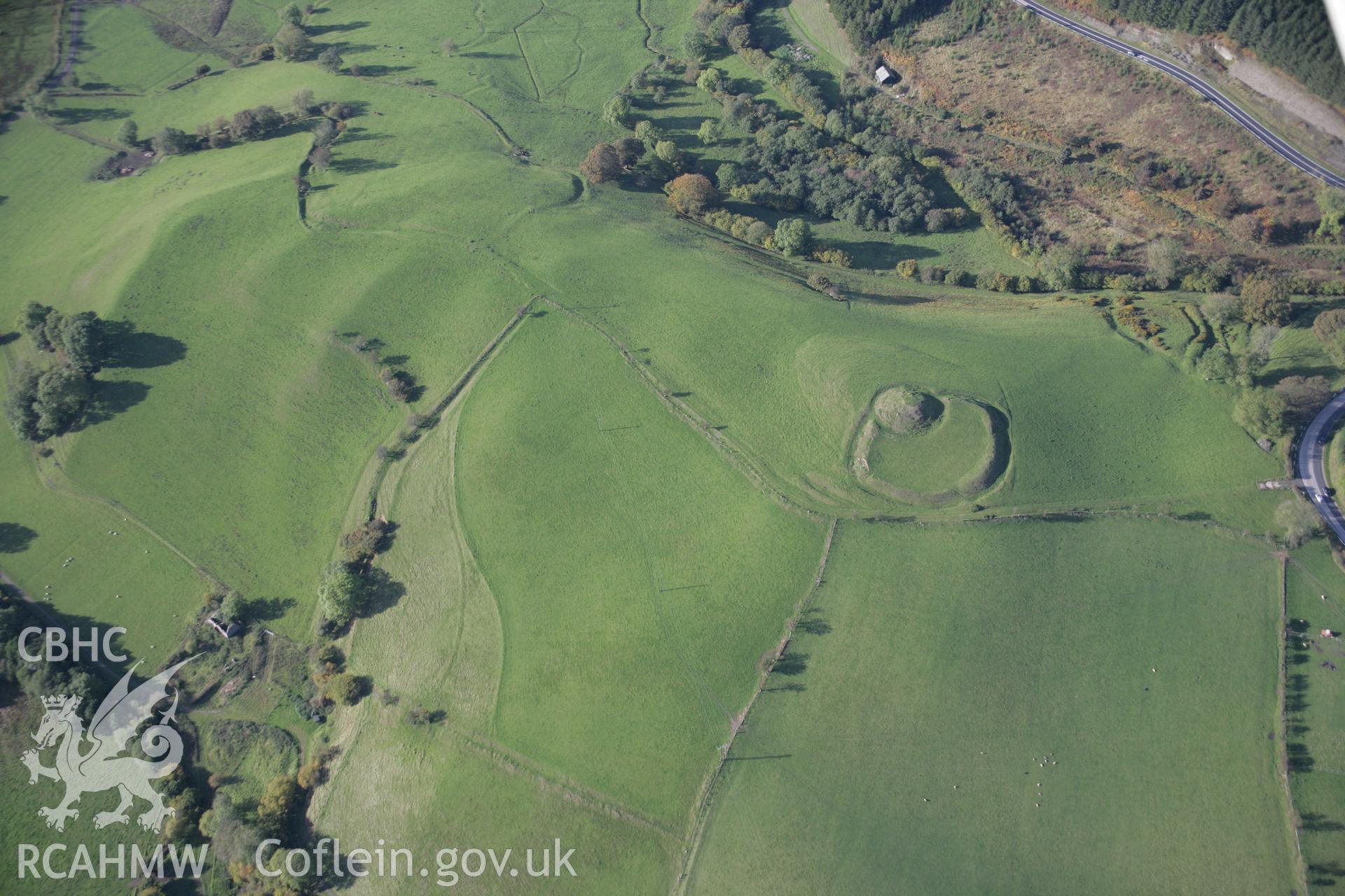 RCAHMW colour oblique aerial photograph of Castell Crugerydd from the south. Taken on 13 October 2005 by Toby Driver