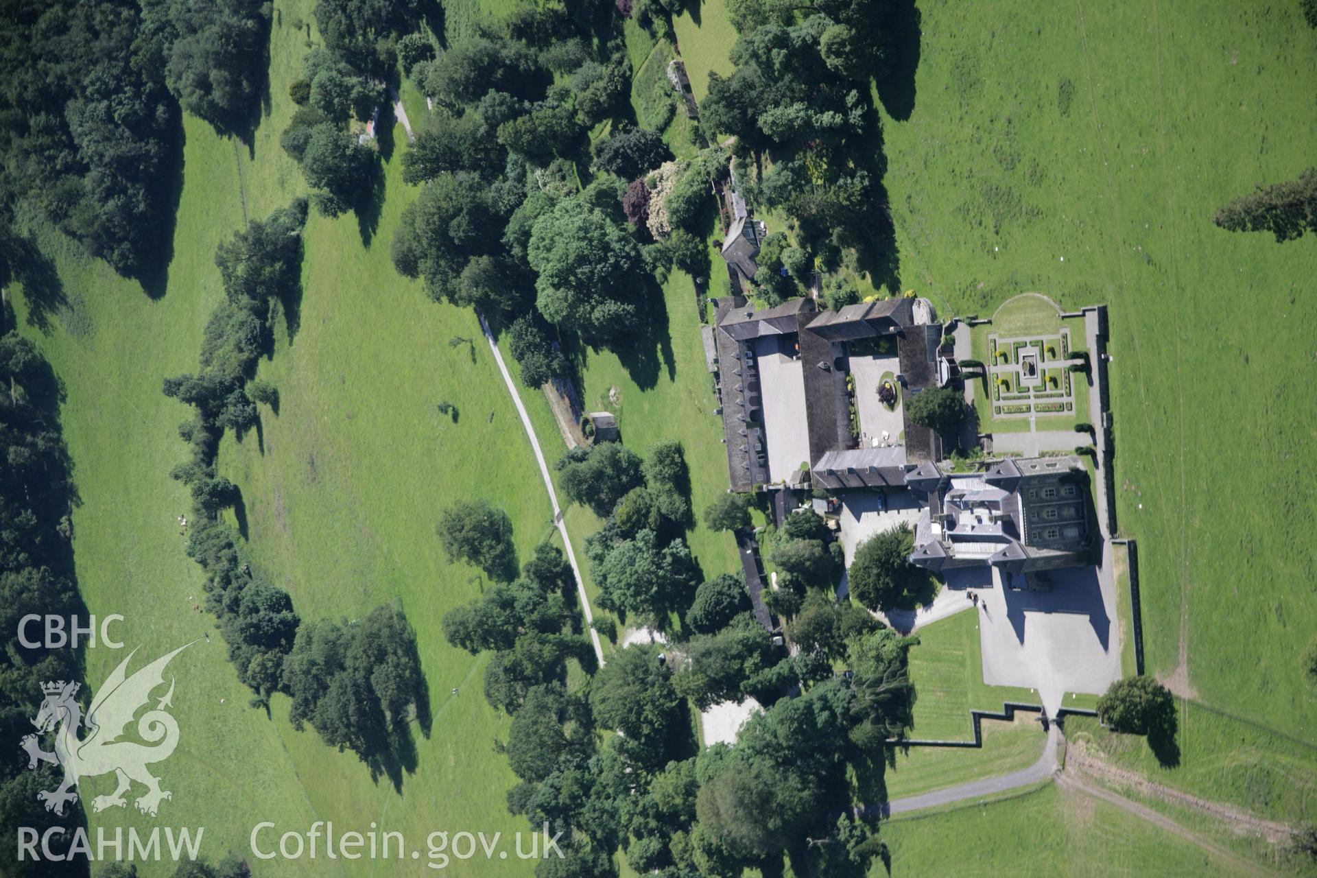 RCAHMW colour oblique aerial photograph of Newton House, (Dinefwr Castle), Llandeilo, viewed from the north. Taken on 22 June 2005 by Toby Driver
