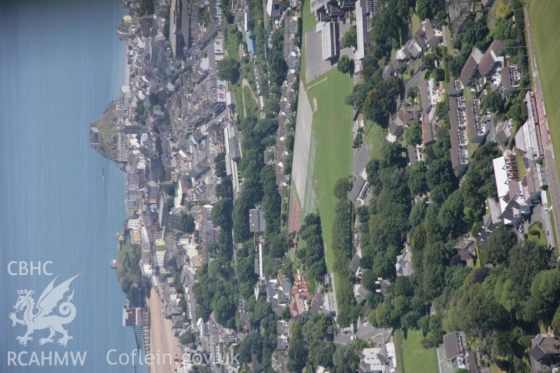 RCAHMW colour oblique aerial photograph of Tenby. A long view from the north-west. Taken on 22 June 2005 by Toby Driver