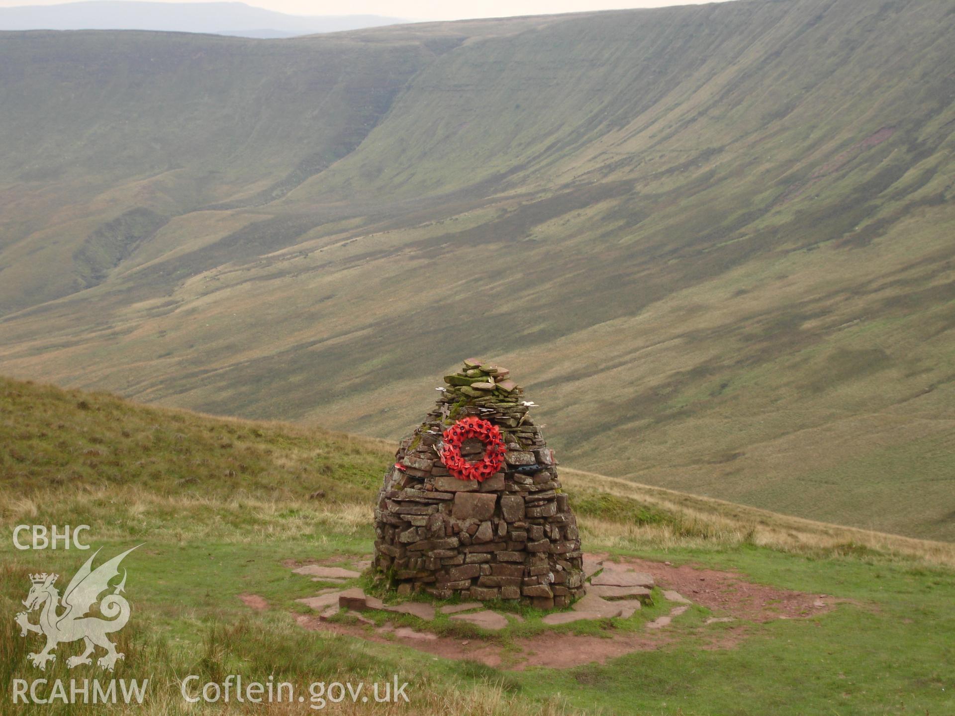 Digital colour photograph of Cwar y Gigfran memorial I taken on 25/09/2008 by R.P.Sambrook during the Brecon Beacons (east) Uplands Survey undertaken by Trysor.