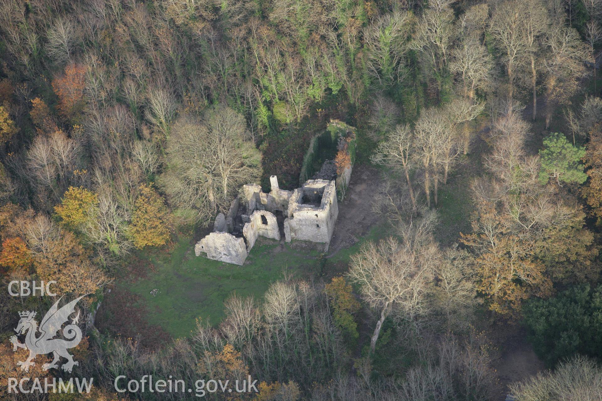 RCAHMW colour oblique photograph of Candleston Castle. Taken by Toby Driver on 12/11/2008.