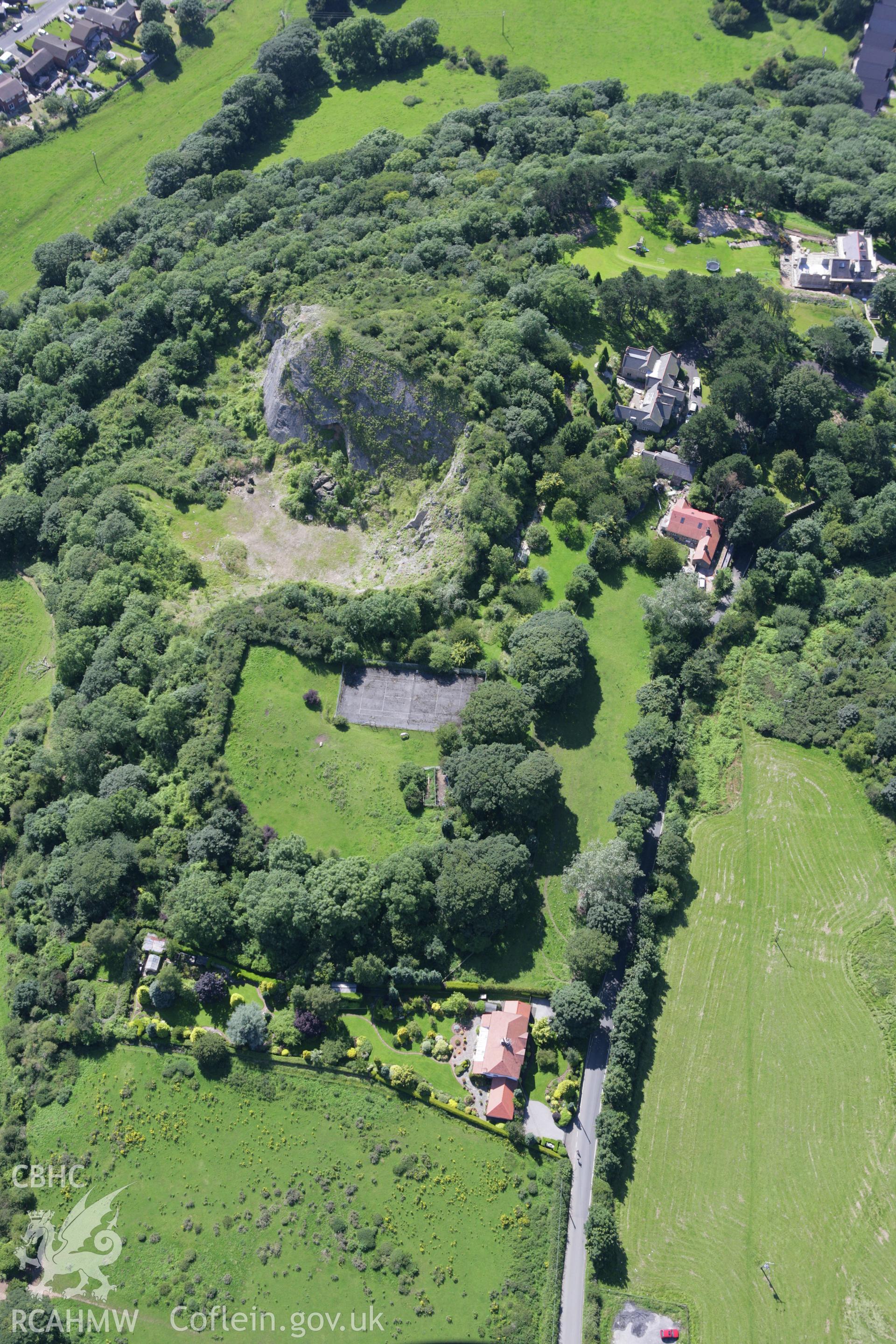 RCAHMW colour oblique aerial photograph of Dyserth Castle. Taken on 31 July 2007 by Toby Driver