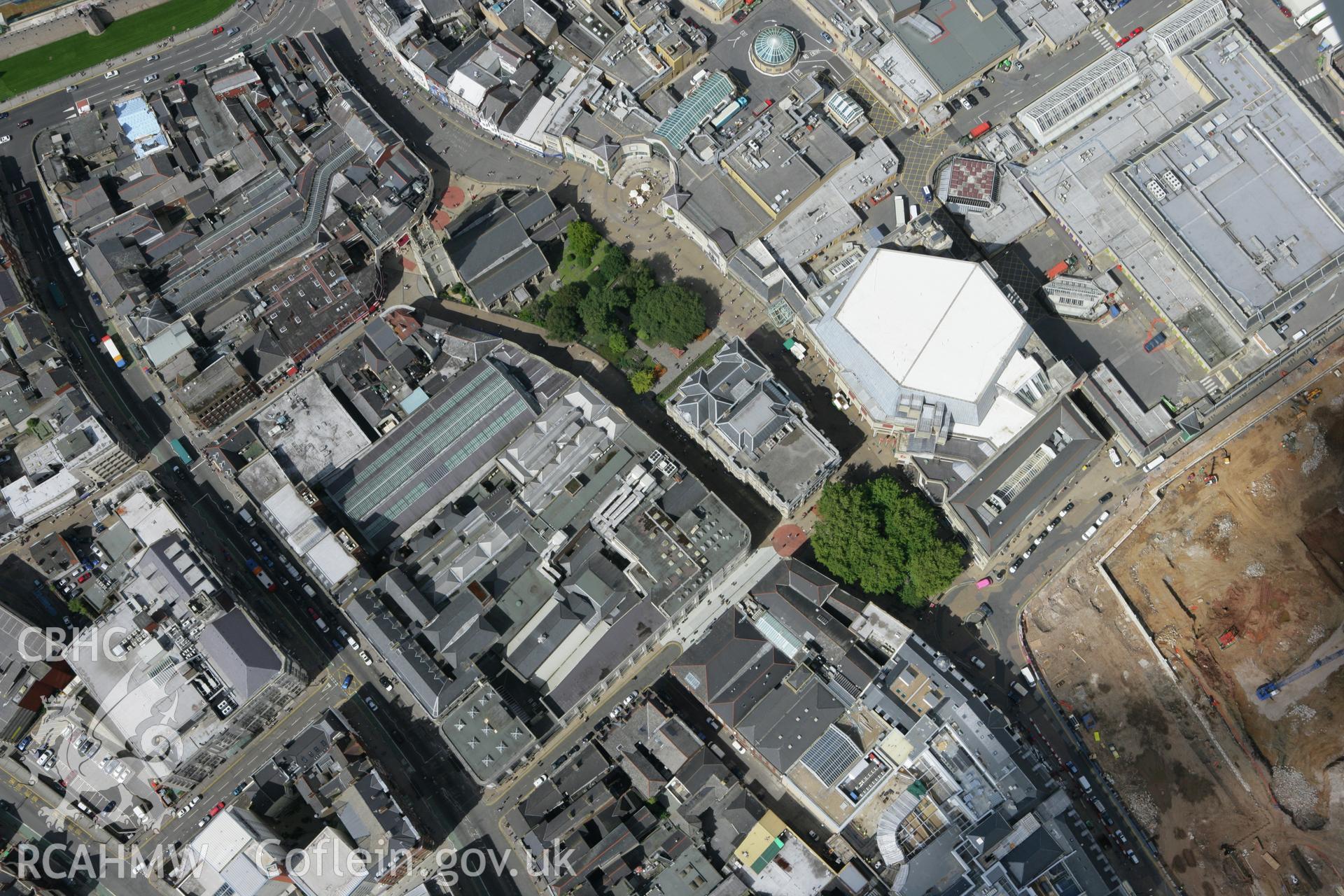 RCAHMW colour oblique aerial photograph of Cardiff. Taken on 30 July 2007 by Toby Driver