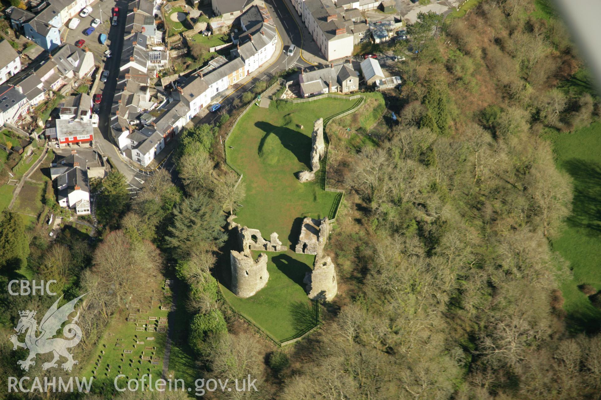 RCAHMW colour oblique aerial photograph of Narberth Castle. Taken on 21 March 2007 by Toby Driver
