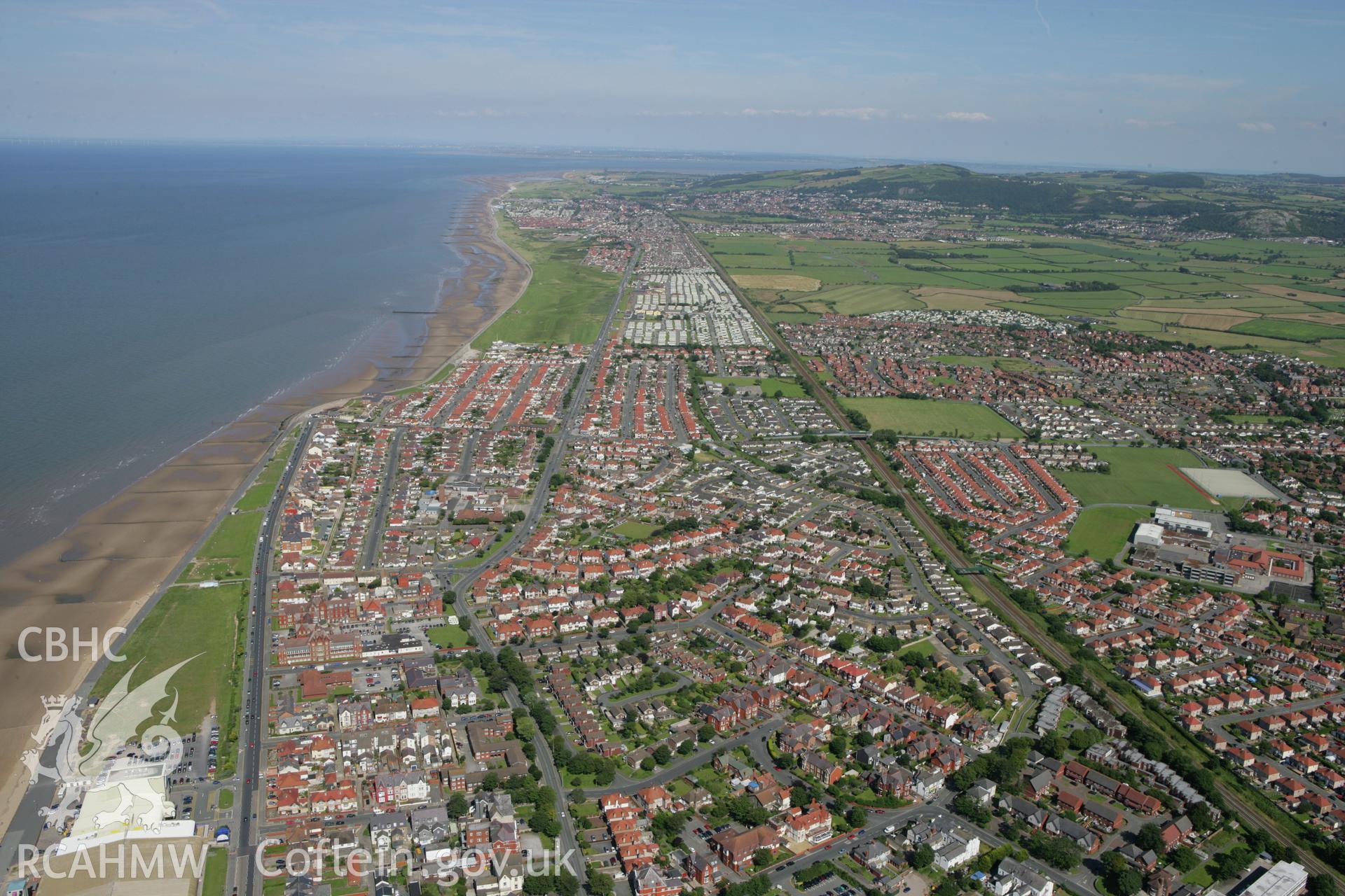 RCAHMW colour oblique aerial photograph of Rhyl looking north-east. Taken on 31 July 2007 by Toby Driver