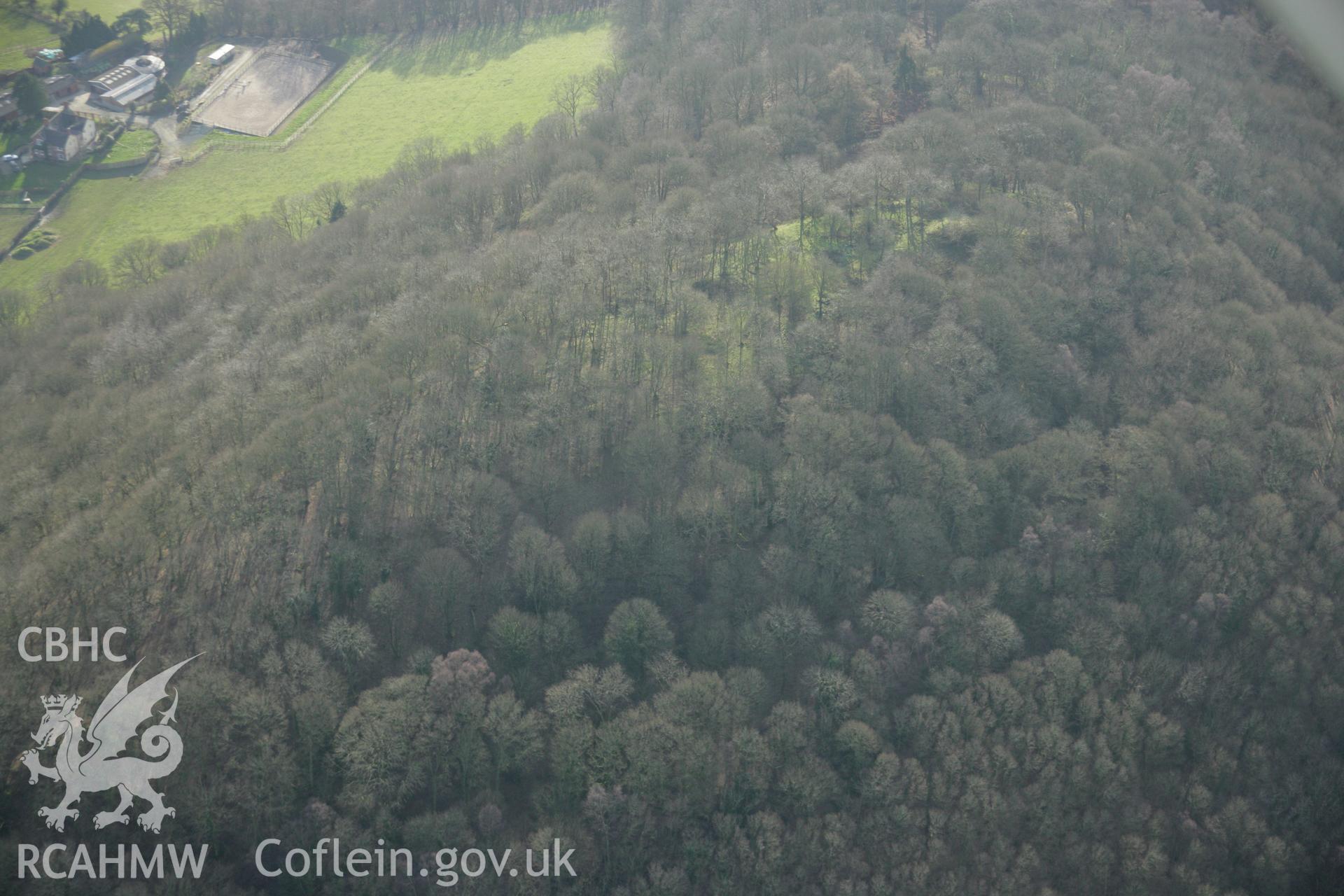 RCAHMW colour oblique aerial photograph of Gaer Fawr, Guilsfield. Taken on 25 January 2007 by Toby Driver