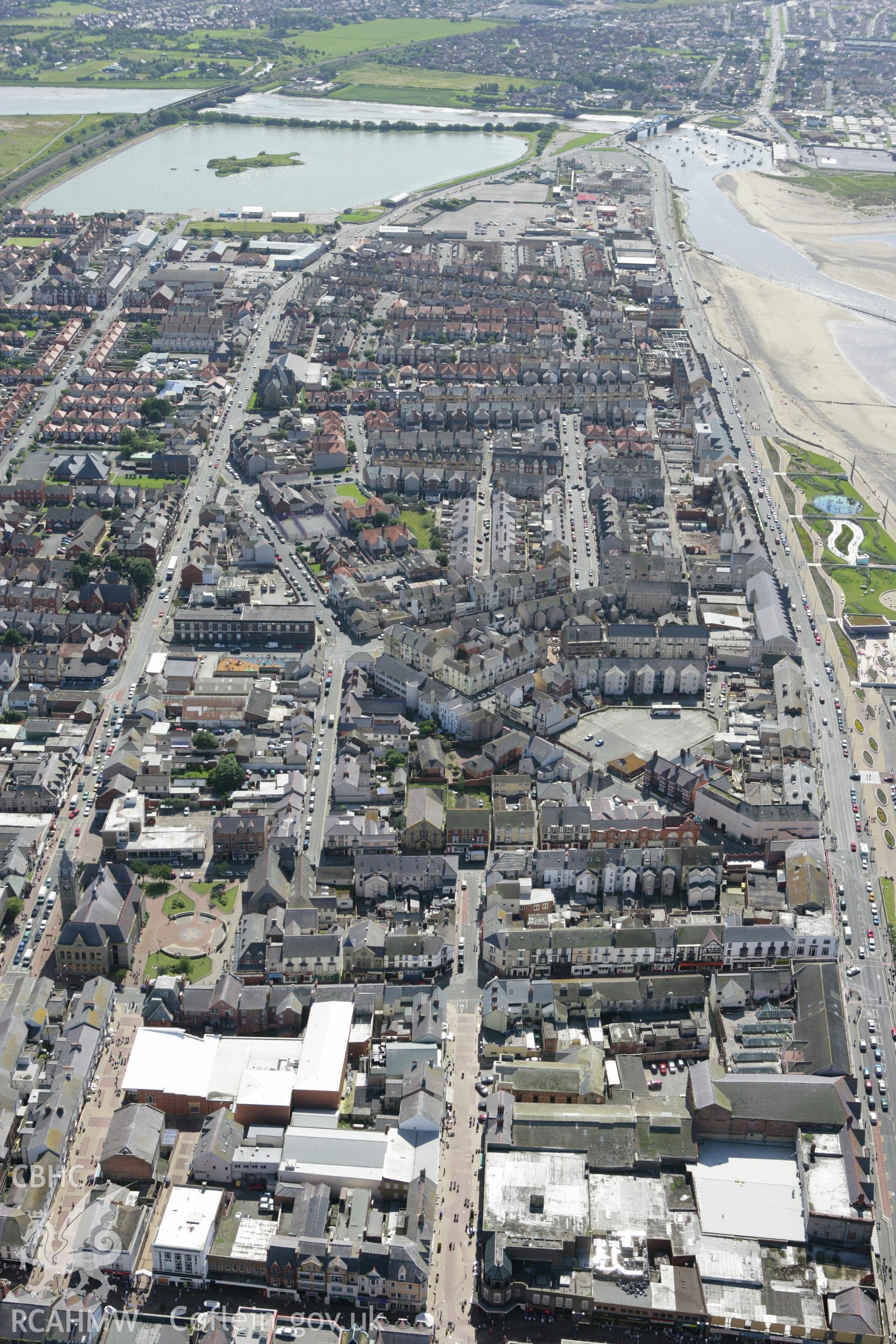 RCAHMW colour oblique aerial photograph of Rhyl looking south-west. Taken on 31 July 2007 by Toby Driver