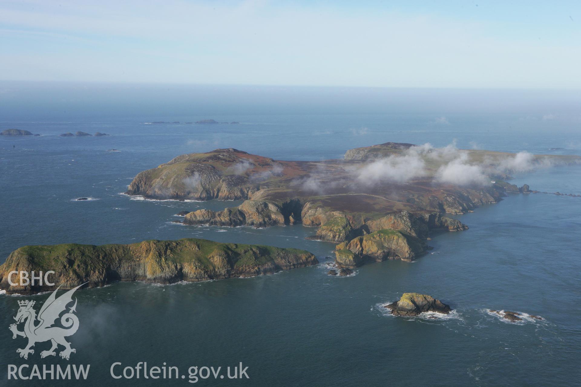 RCAHMW colour oblique aerial photograph of Ramsey Island. Taken on 28 January 2009 by Toby Driver