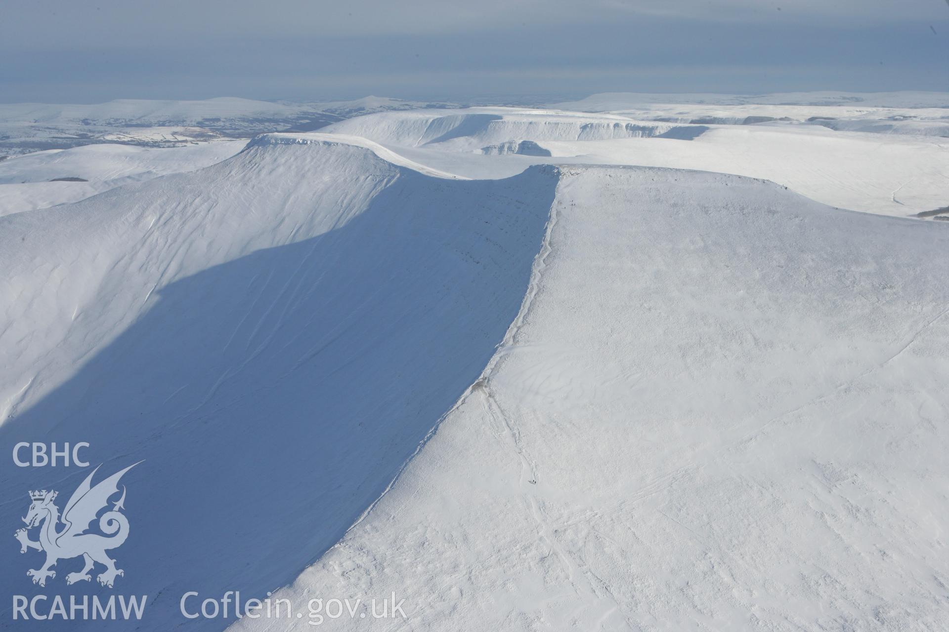 RCAHMW colour oblique photograph of the Brecon Beacons and Pen y Fan. Taken by Toby Driver on 06/02/2009.