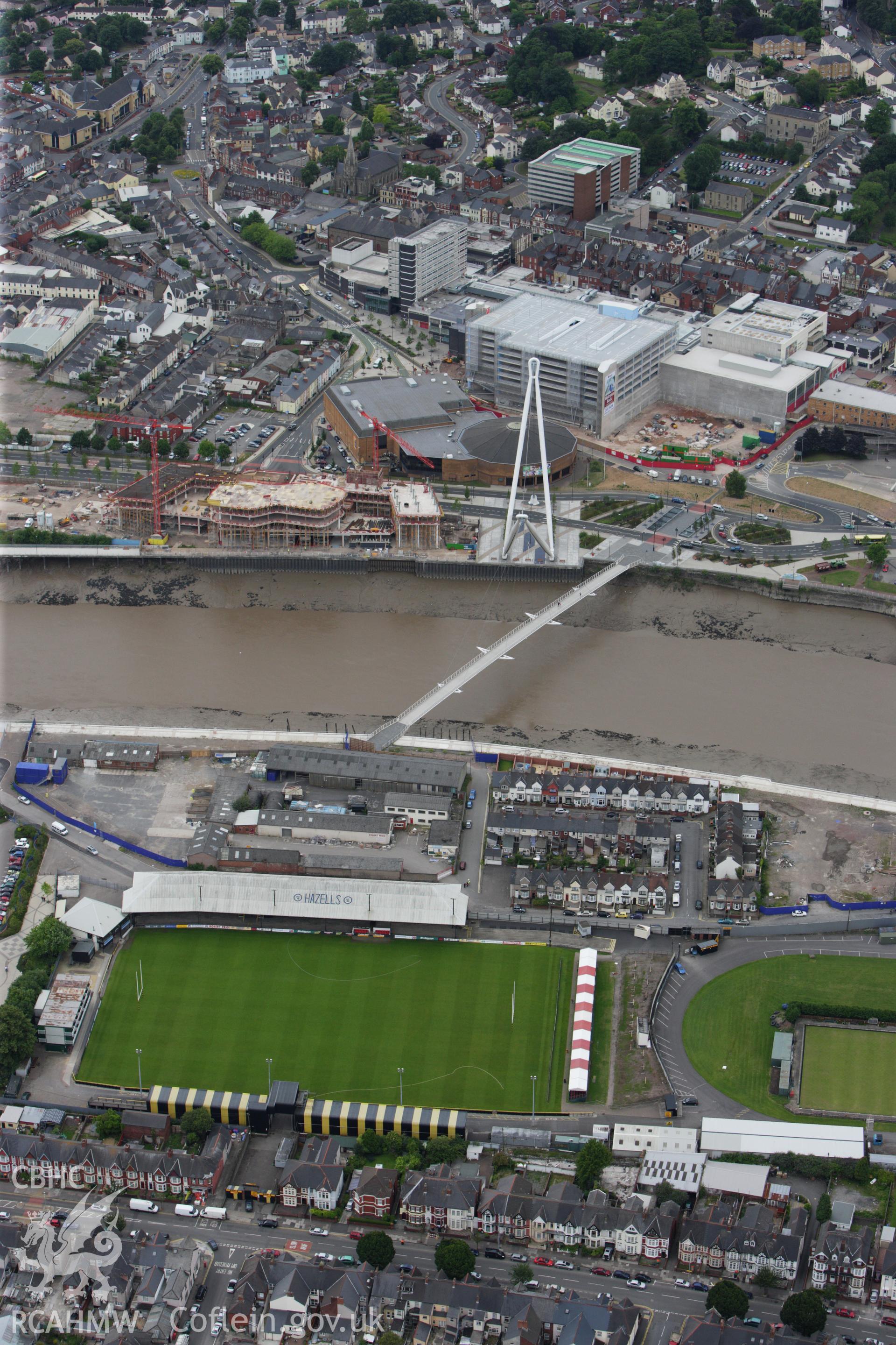 RCAHMW colour oblique aerial photograph of Newport, Gwent. Taken on 09 July 2009 by Toby Driver