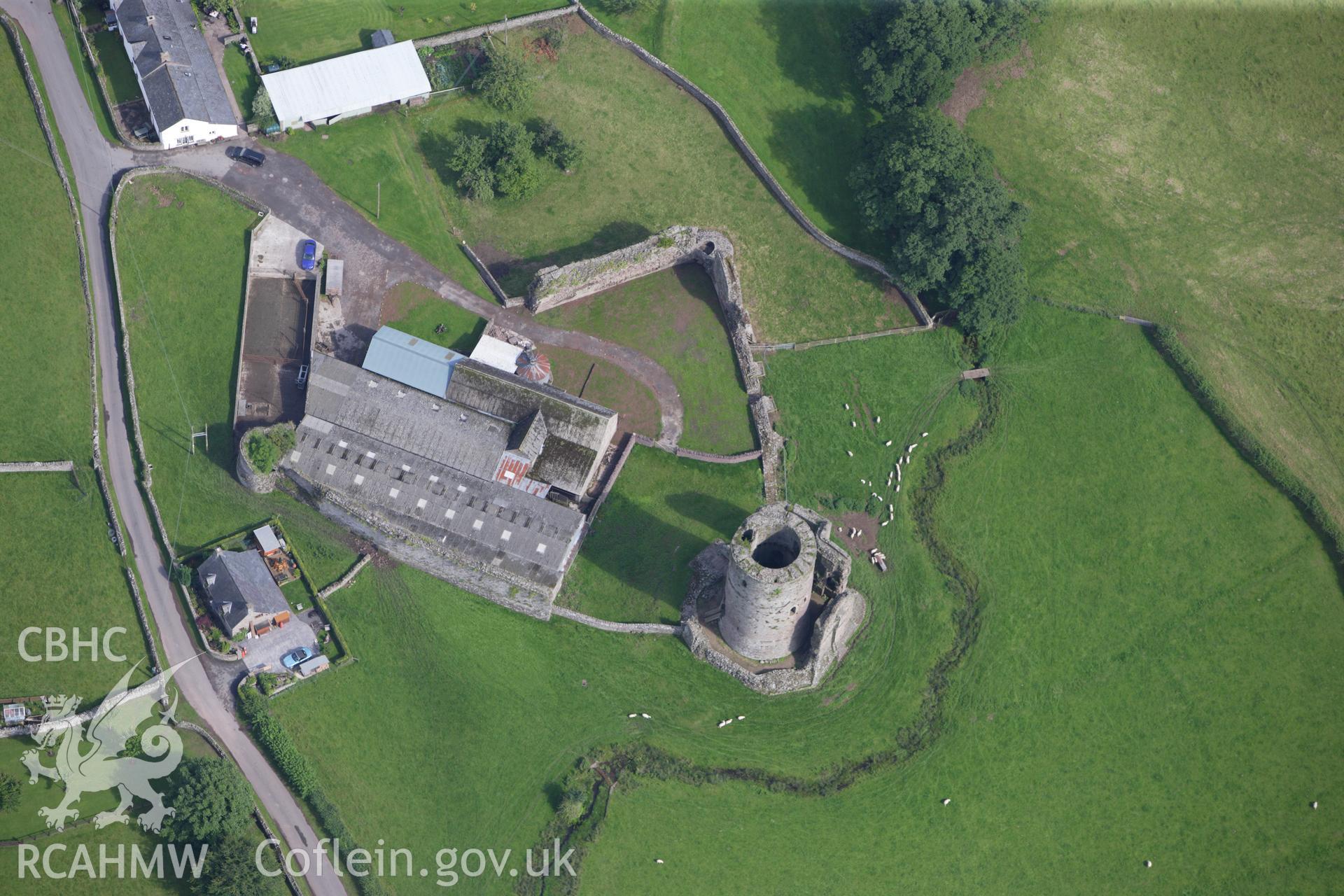 RCAHMW colour oblique aerial photograph of Tretower Castle. Taken on 23 July 2009 by Toby Driver