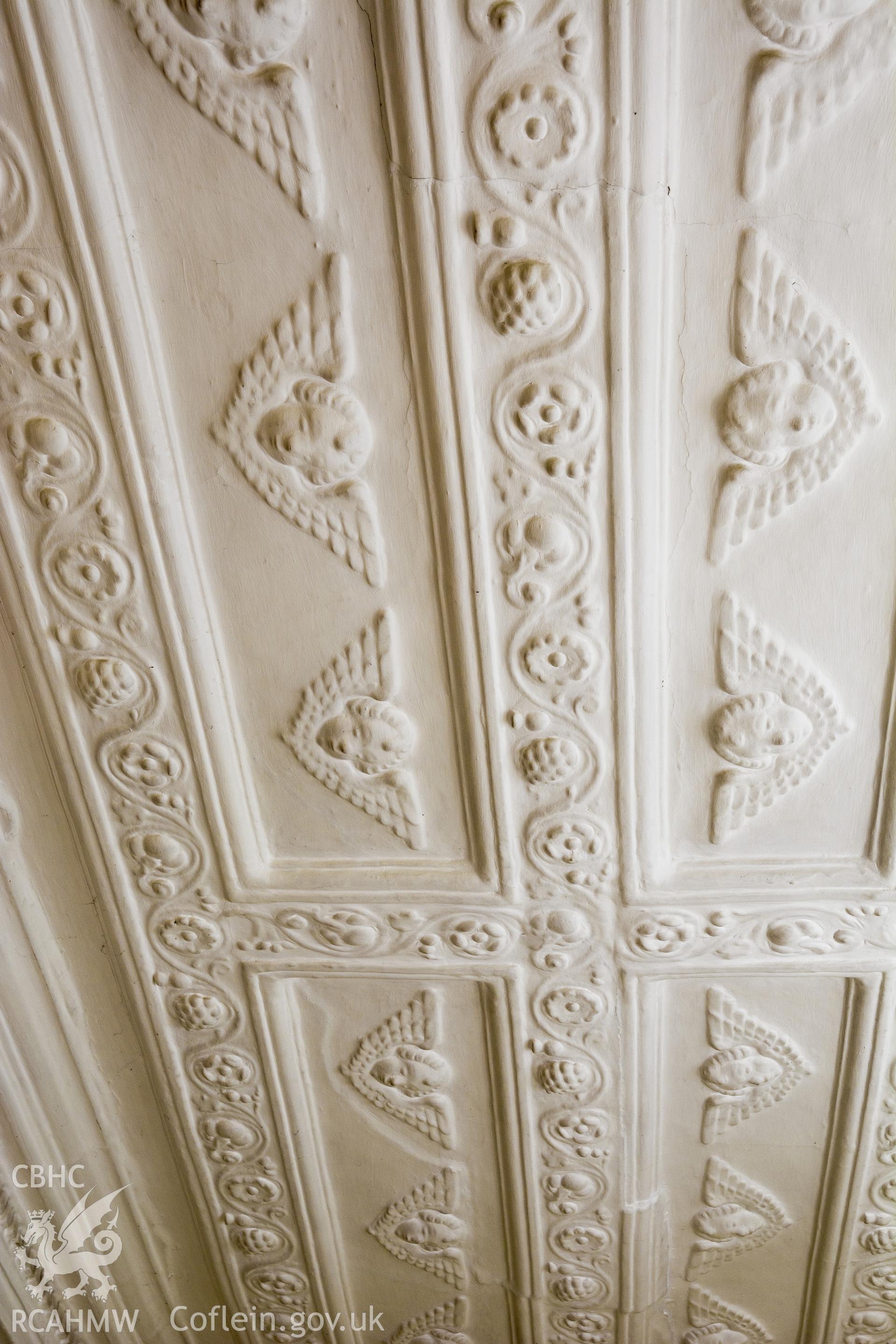 Principal chamber ceiling detail, taken by Martin Crampin for RCAHMW 21st March 2017.