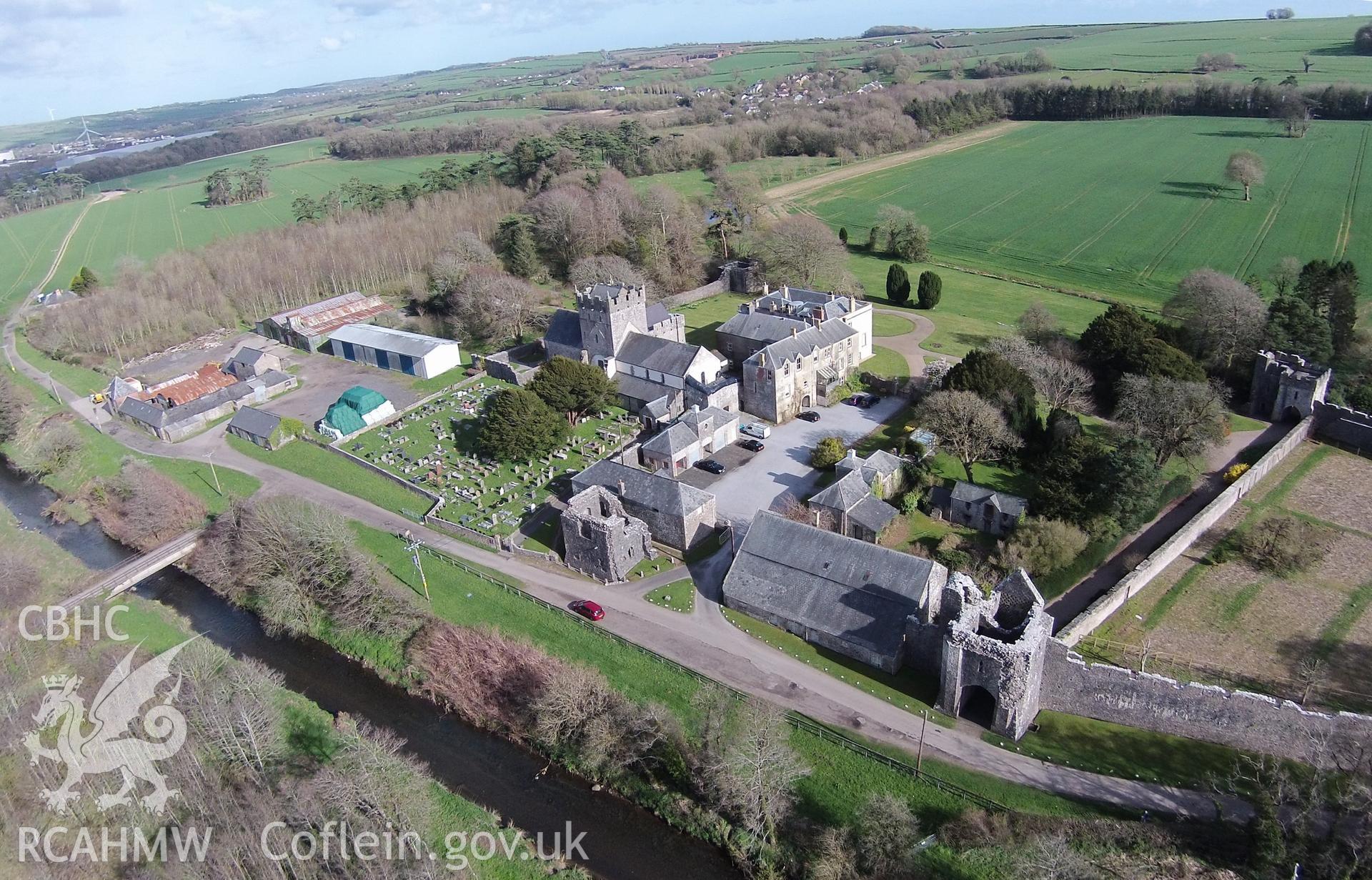 Aerial photograph showing Ewenny taken by Paul Davis, 11th April 2015.