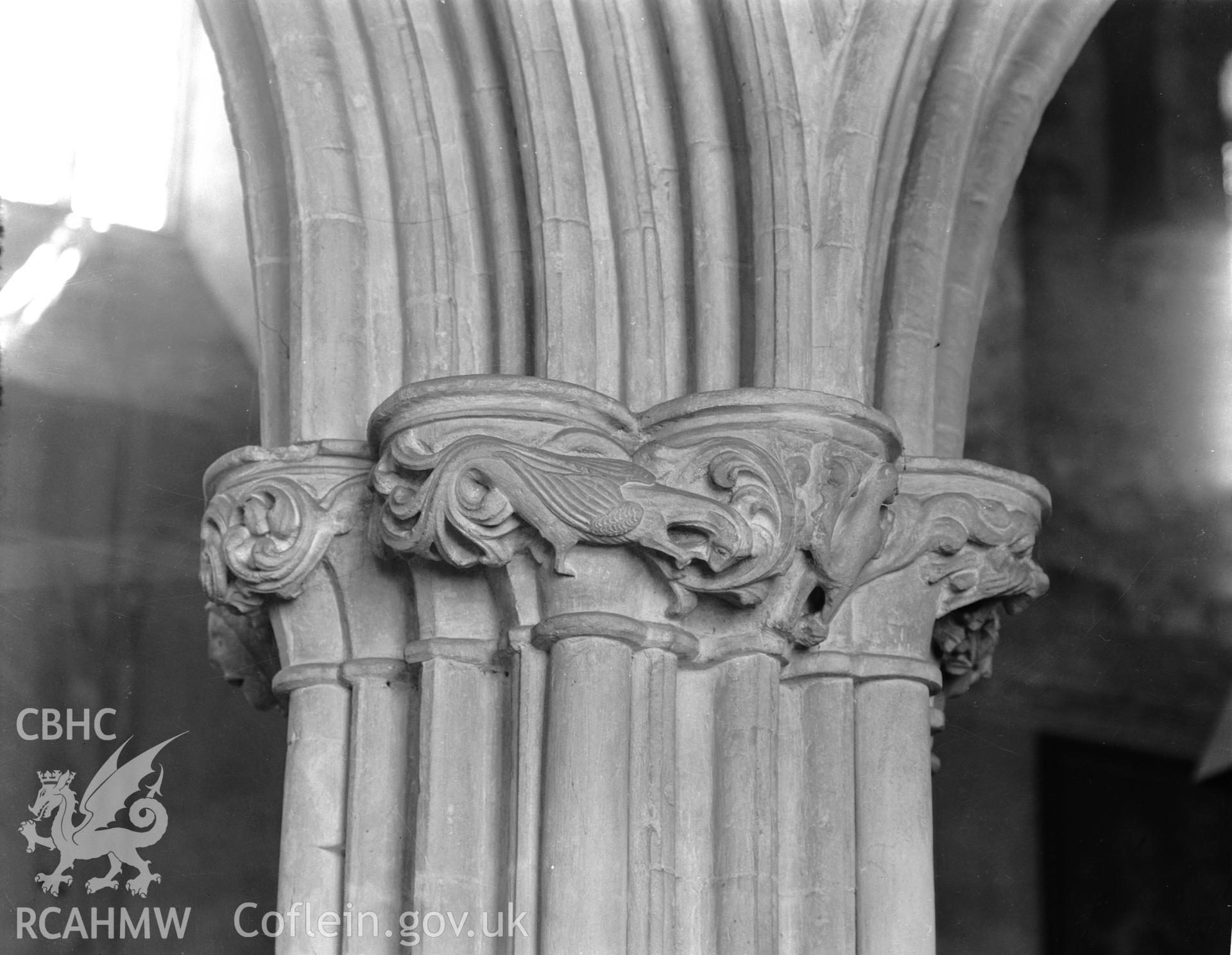 Detail of nave arcade pier no.2 northside at St Marys Church
