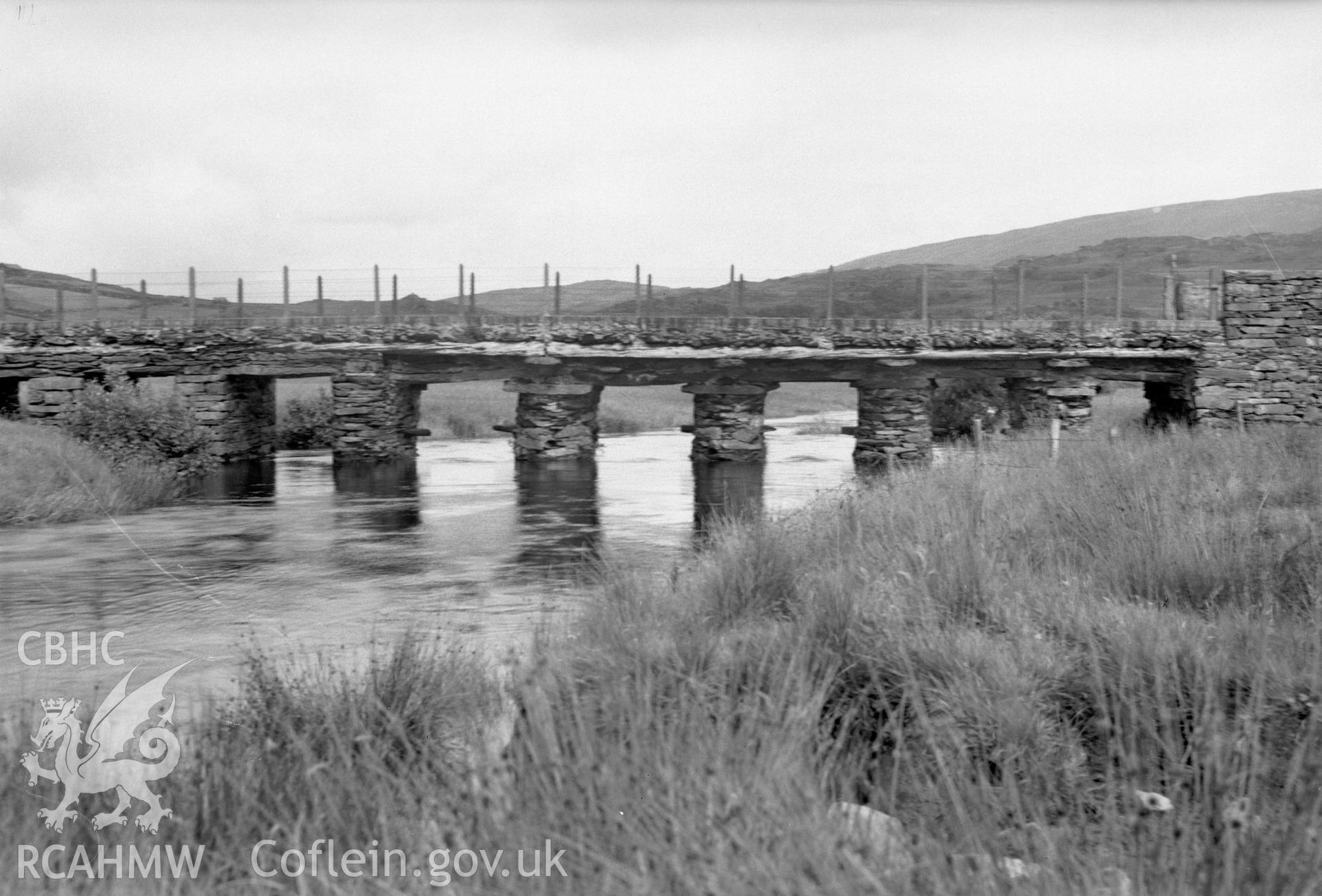 View of Pont Sarn Ddu, Dolwyddelan taken 14.07.1950.
