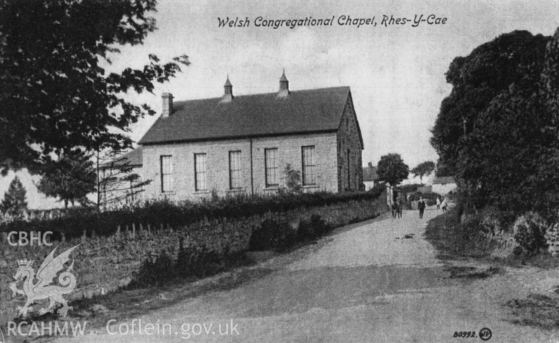Ebenezer Chapel, Halkyn; Photocopy of an undated b&w photograph (postcard?) donated by Dilys Glover.