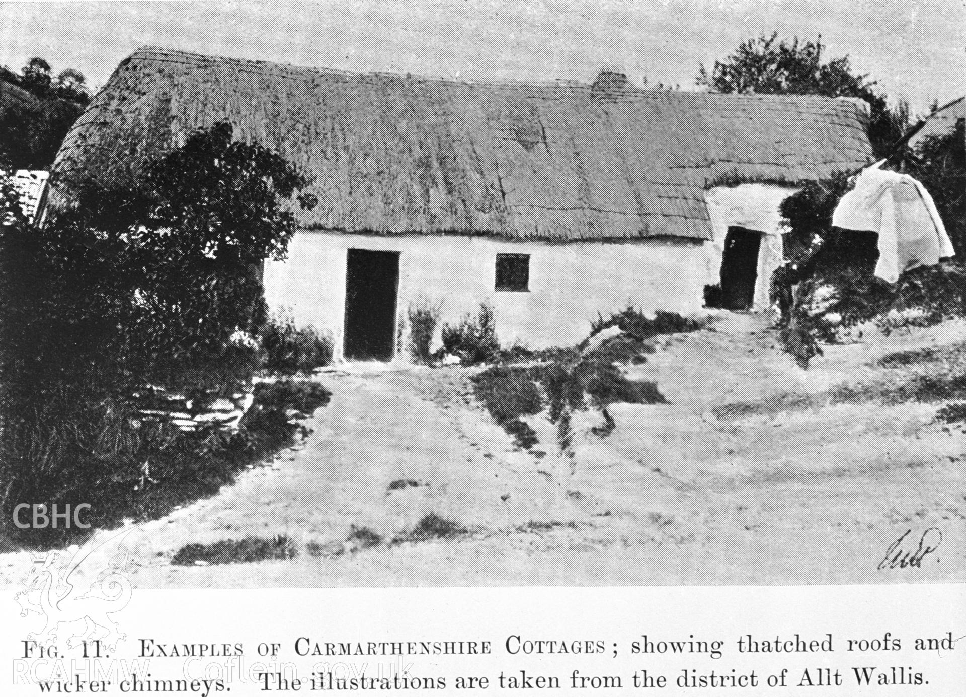 D.O.E photograph of Carmarthen. Cottages: example of.