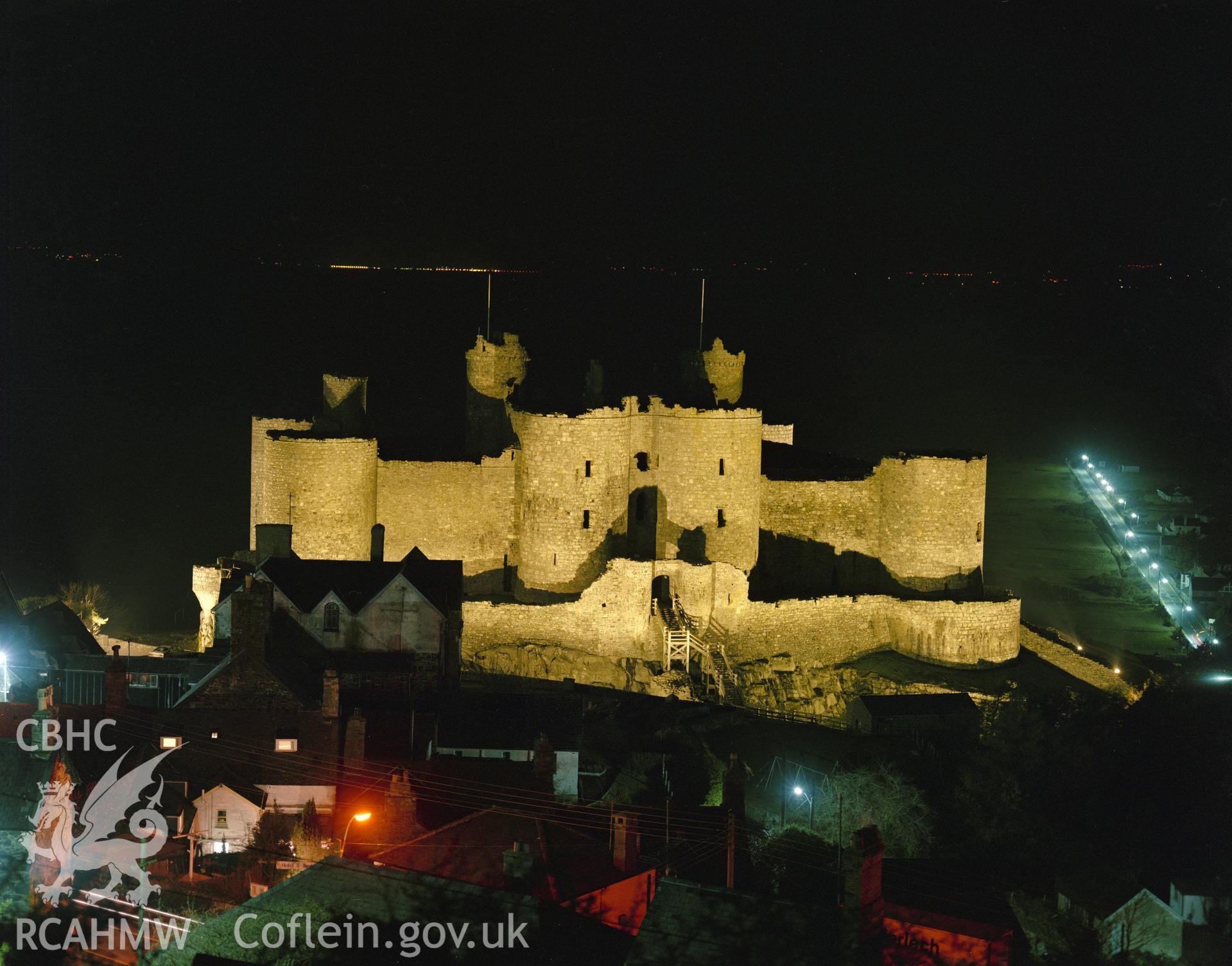 View of Harlech castle at night