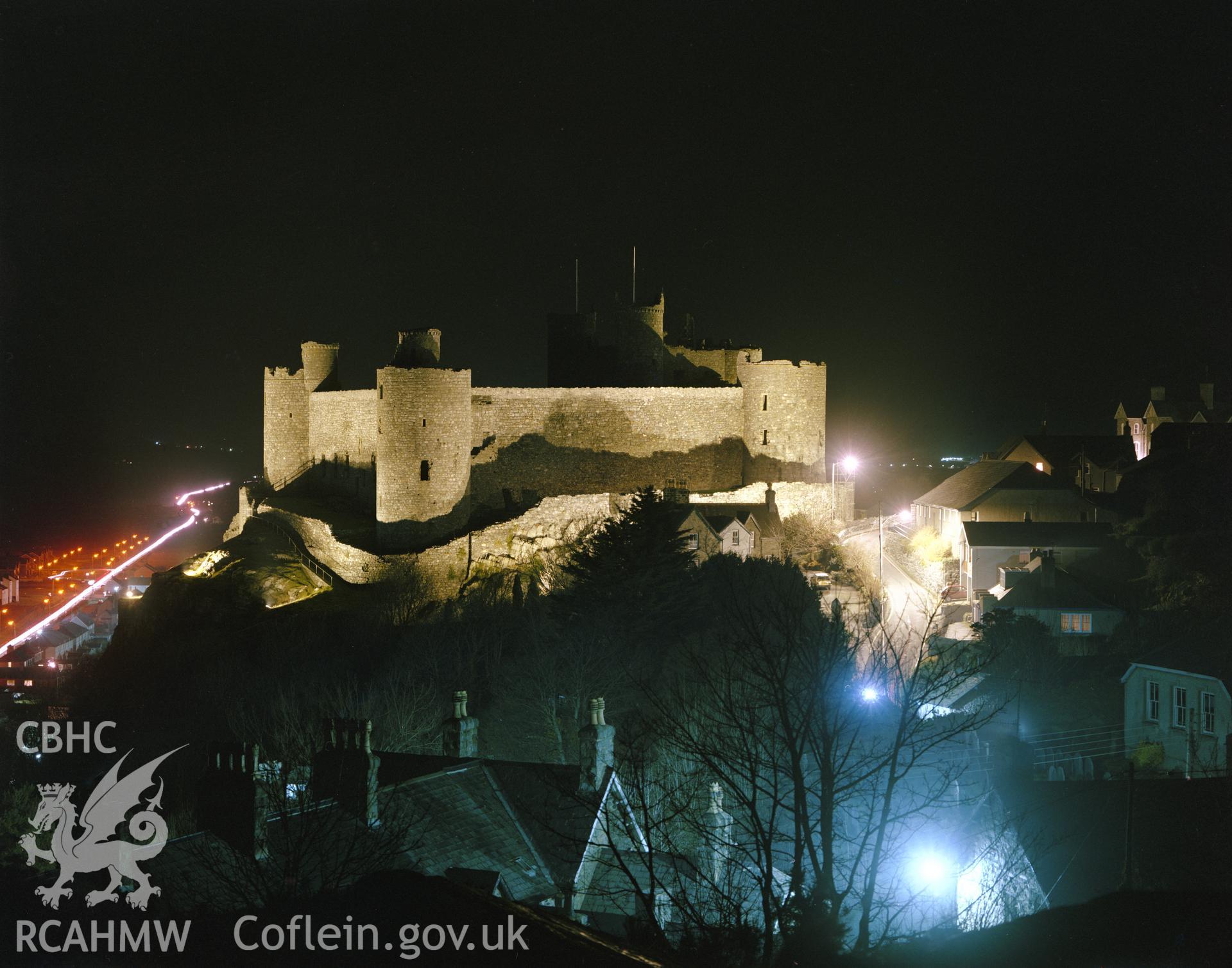 View of Harlech castle at night