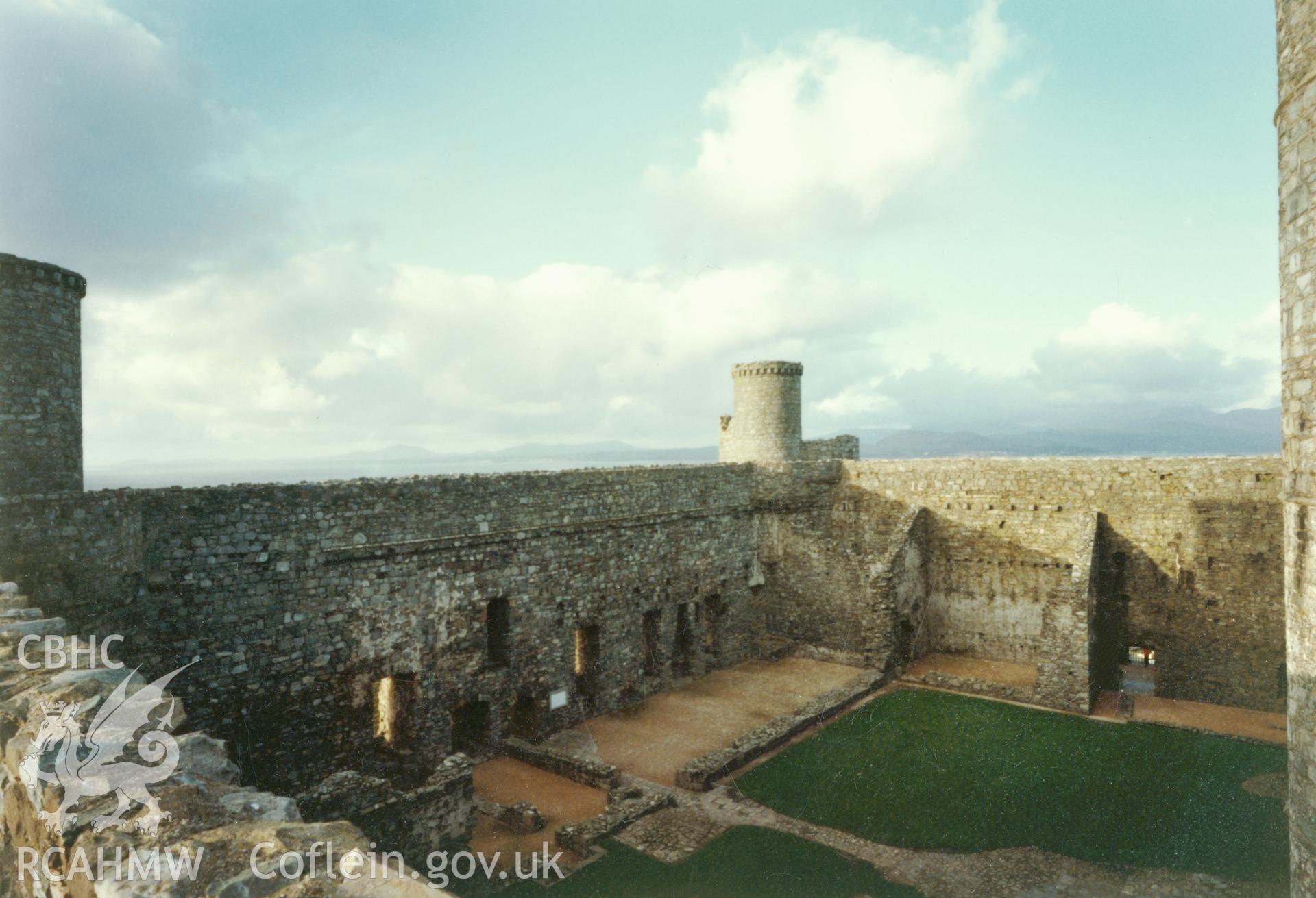 1 of a set of 27 colour prints: print showing view of Harlech Castle, collated by the former Central Office of Information.