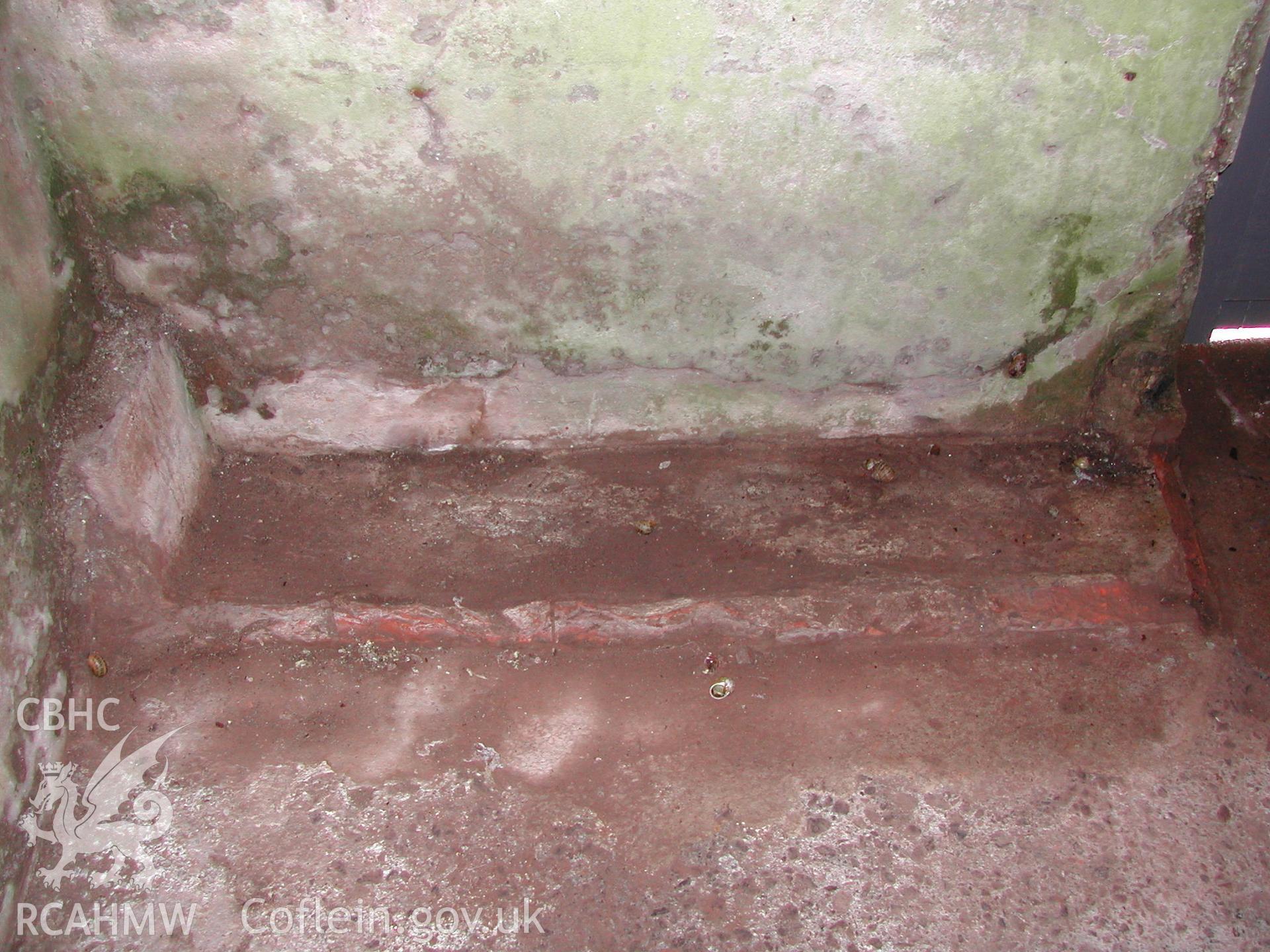 Chapel Bay Fort conservation, Floor detail to L of door to BCS Lobb.