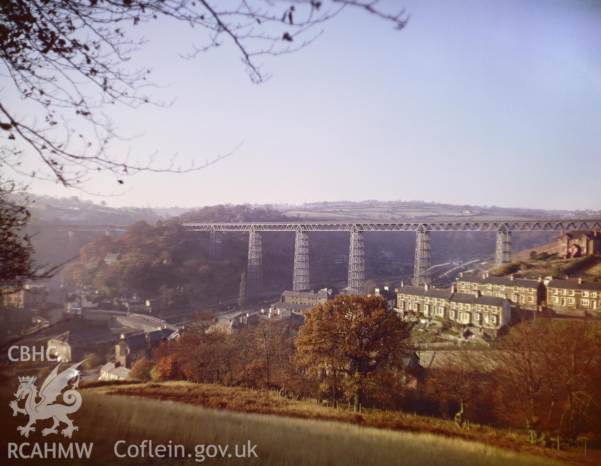 RCAHMW colour transparency showing  view of Crumlin Viaduct