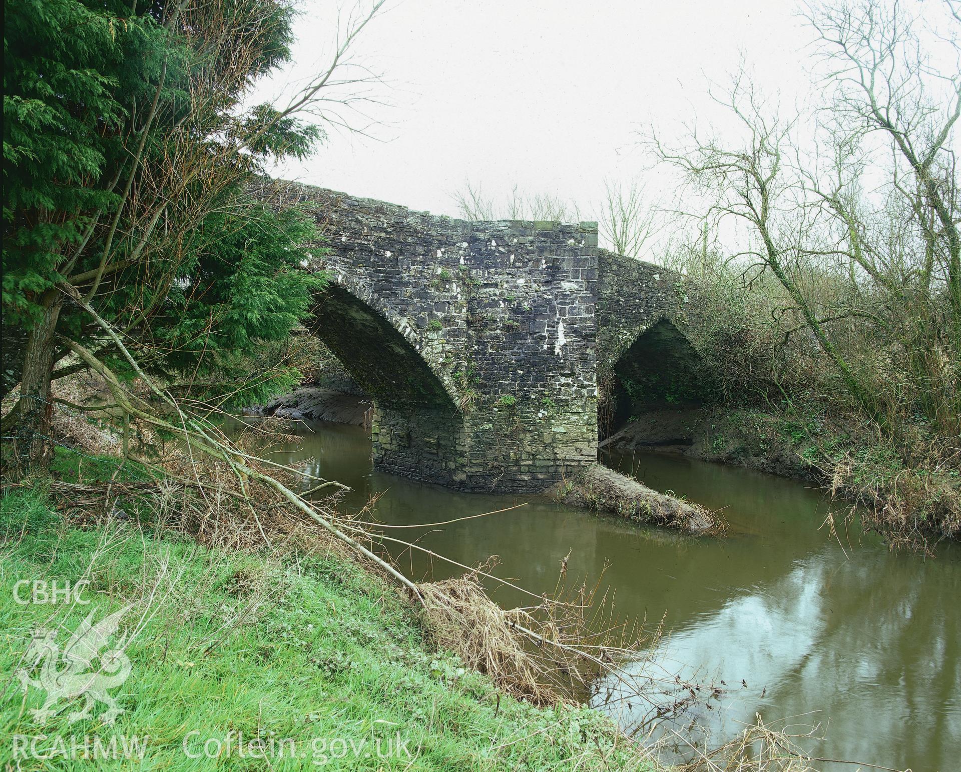 RCAHMW colour transparency showing Pont Spwdwr, Kidwelly