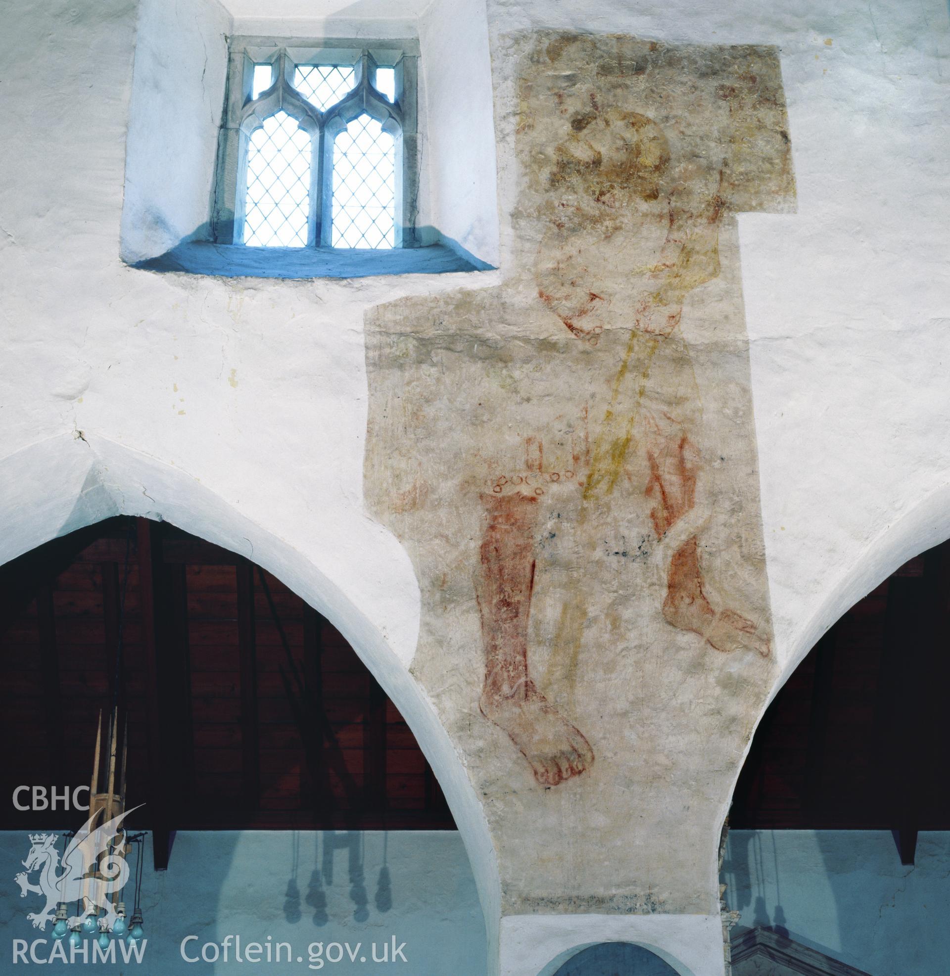 RCAHMW colour transparency showing wallpainting at St Illtyds Church, Llantwit Major, taken by Iain Wright, 2003
