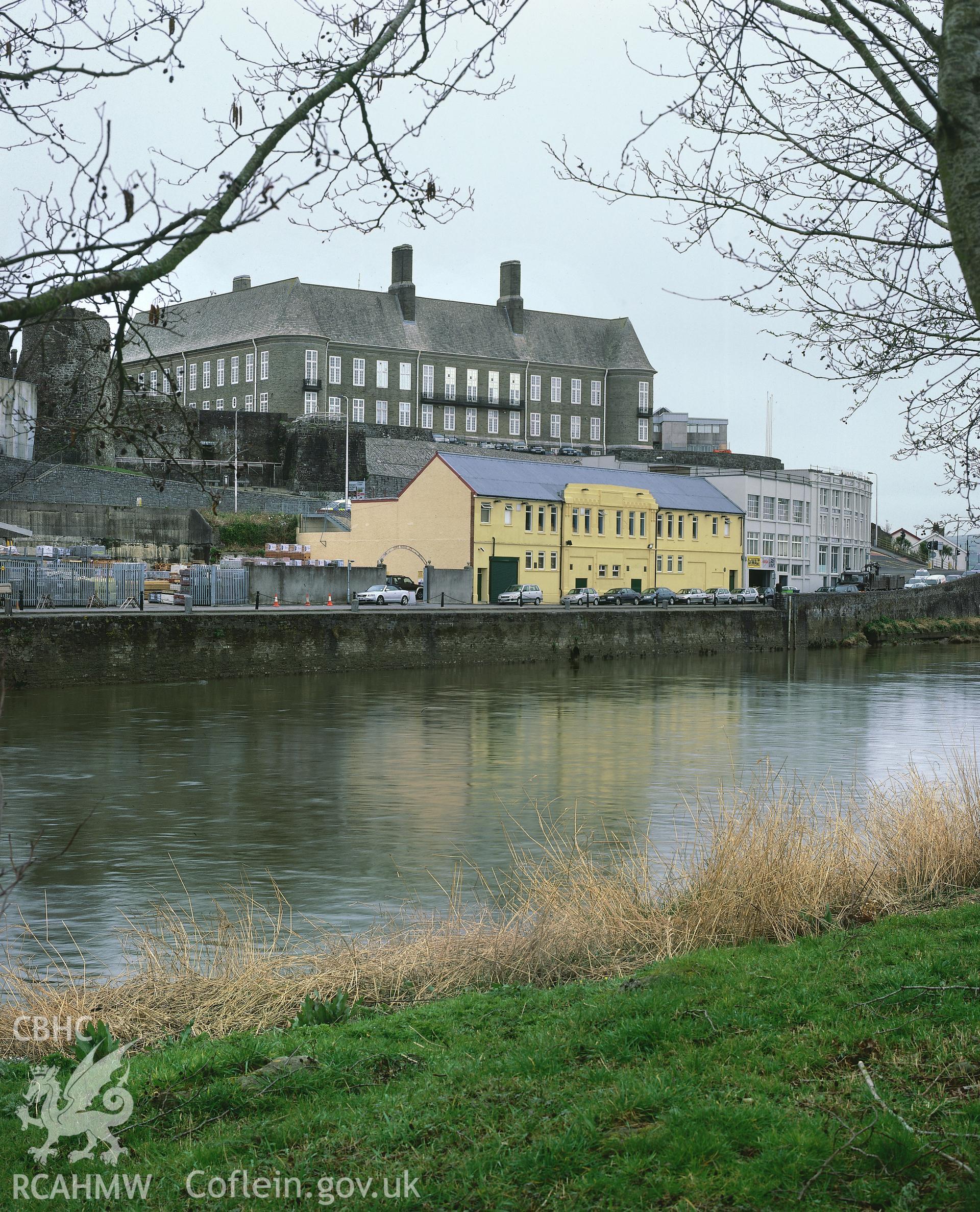 RCAHMW colour transparency showing County Hall, Carmarthen