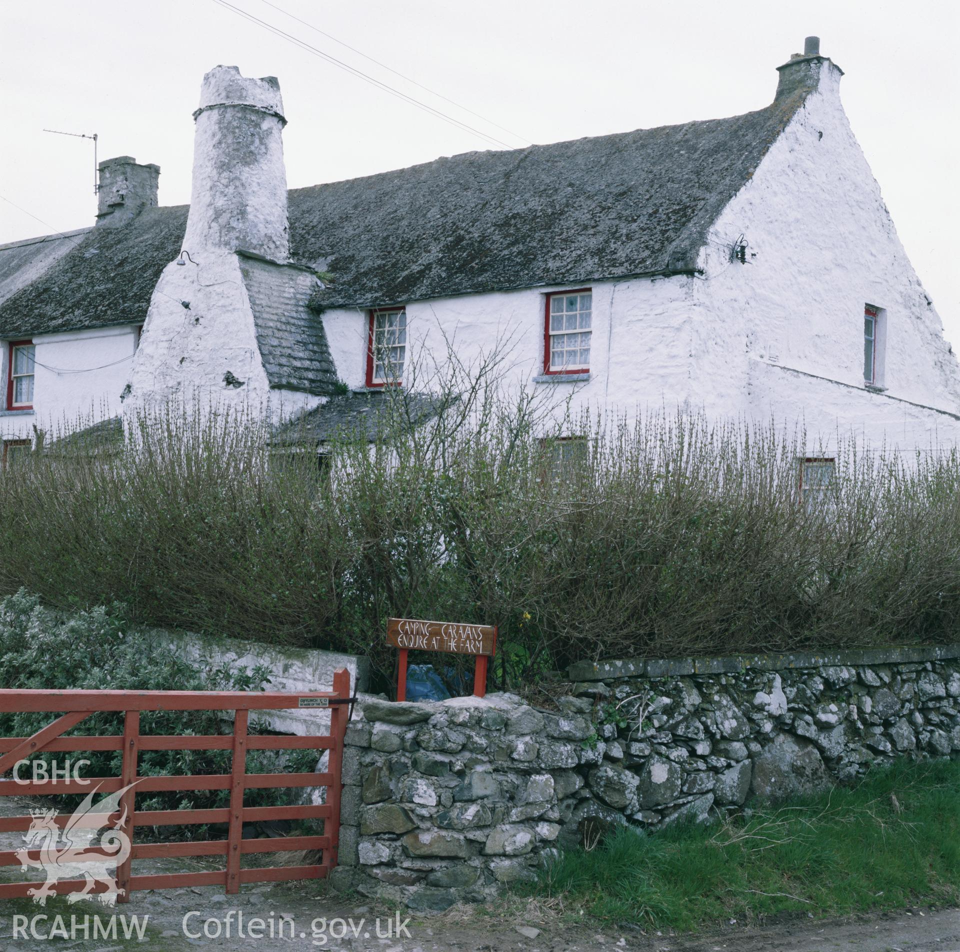 RCAHMW colour transparency showing exterior view of Rhosson Uchaf, St Davids.