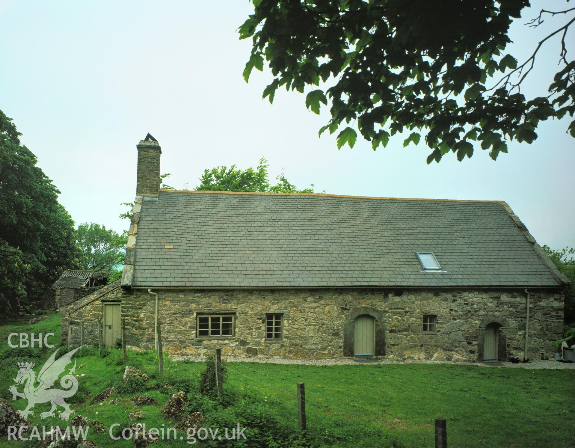 Colour transparency showing  view of Plas Uchaf, Cynwyd produced by RCAHMW, c.1979