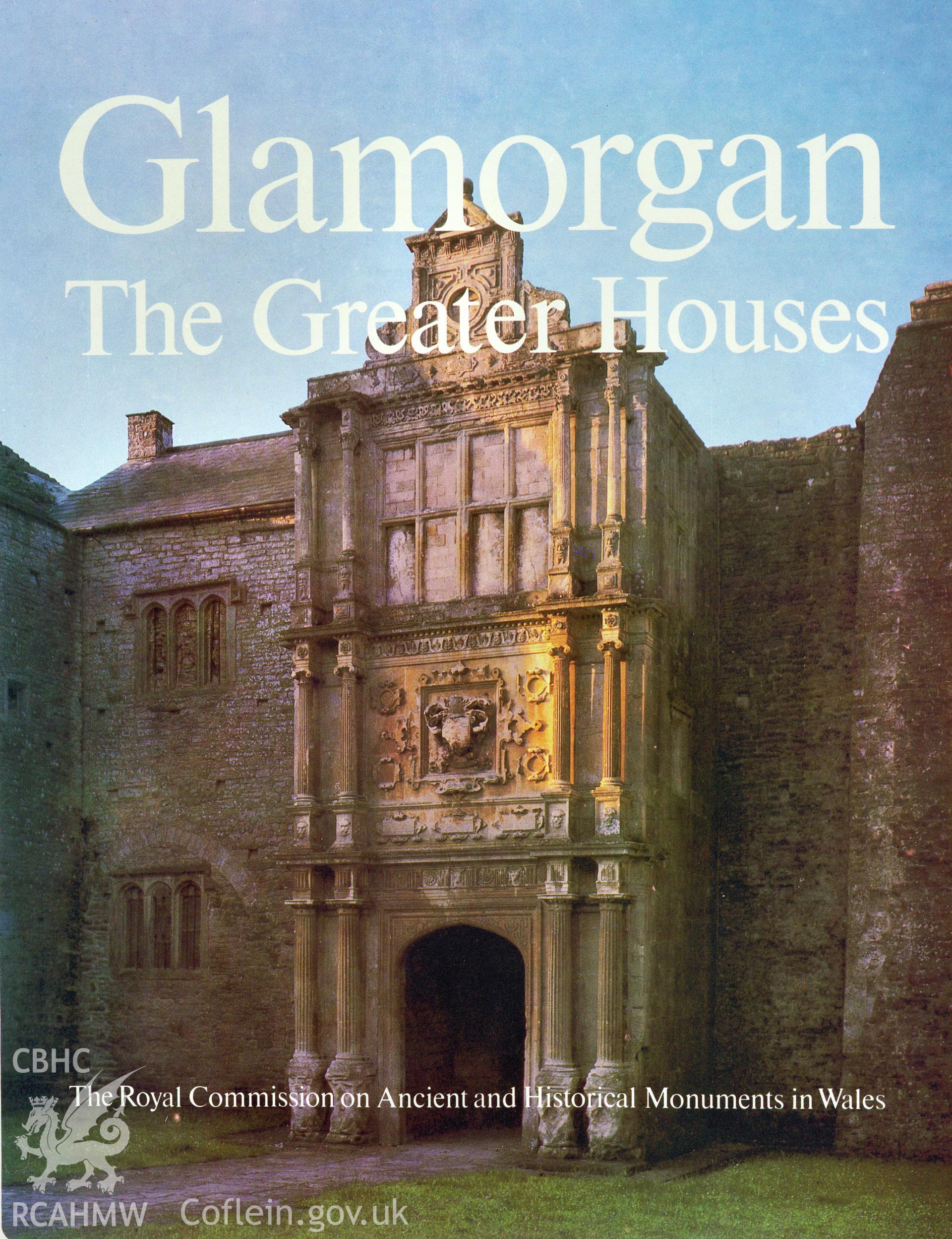 Colour transparency of the  cover of the RCAHMW Publication of Glamorgan Greater Houses.