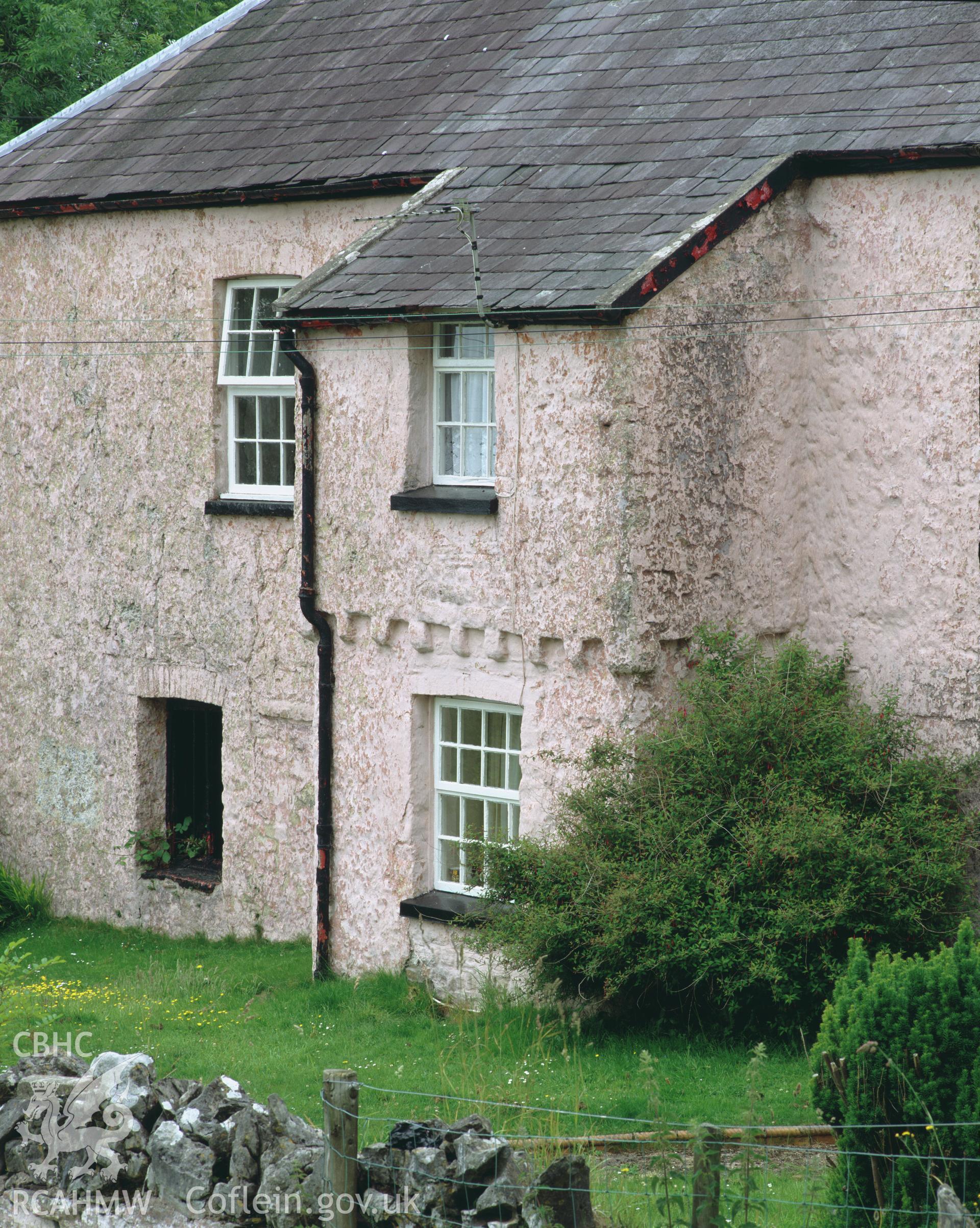 Colour transparency showing an exterior view of Cwrt Bryn-y-Beirdd, Dyffryn Cennen , produced by Iain Wright, June 2004.