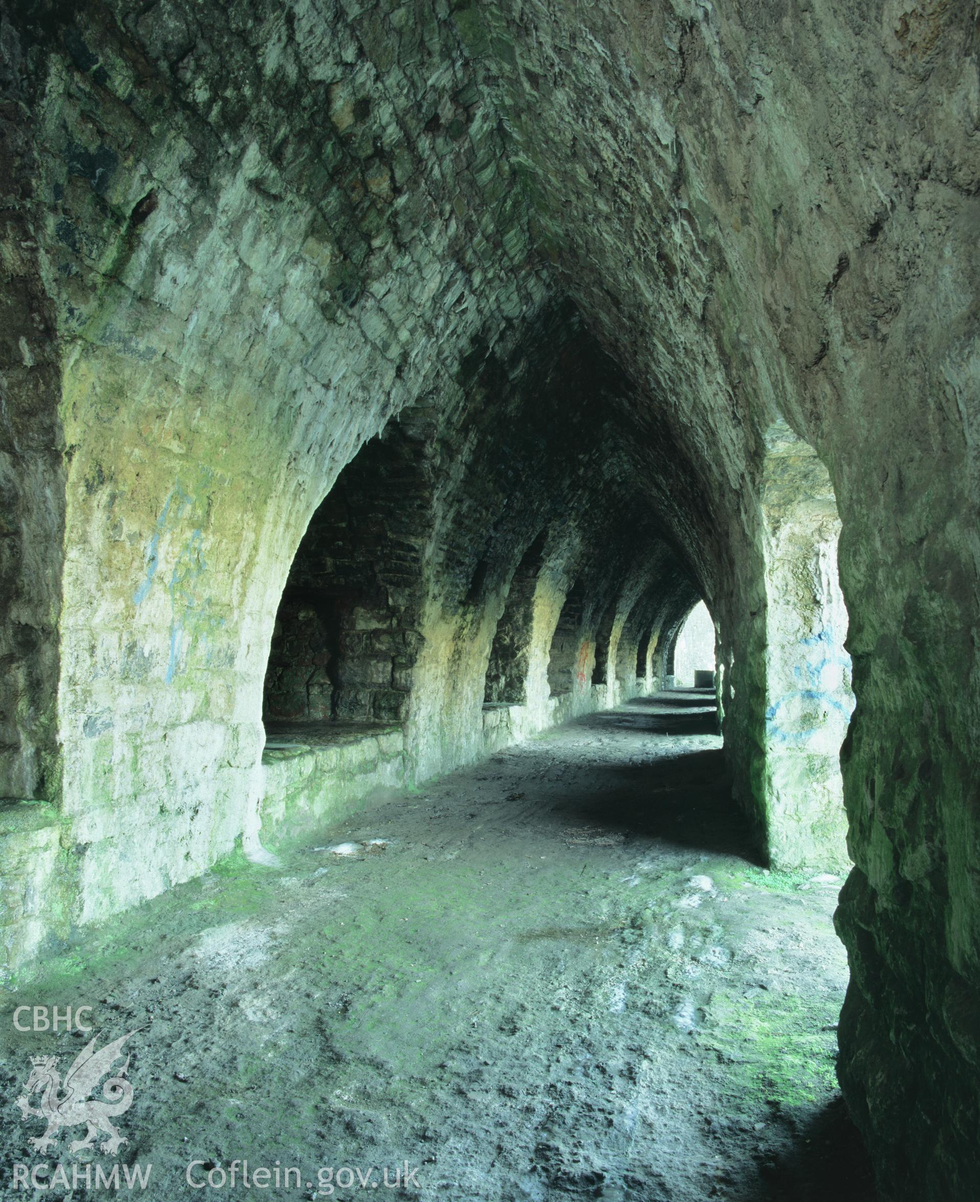 Colour transparency showing  view of Blackrock Quarry Limekilns, Penally produced by Iain Wright, 2003