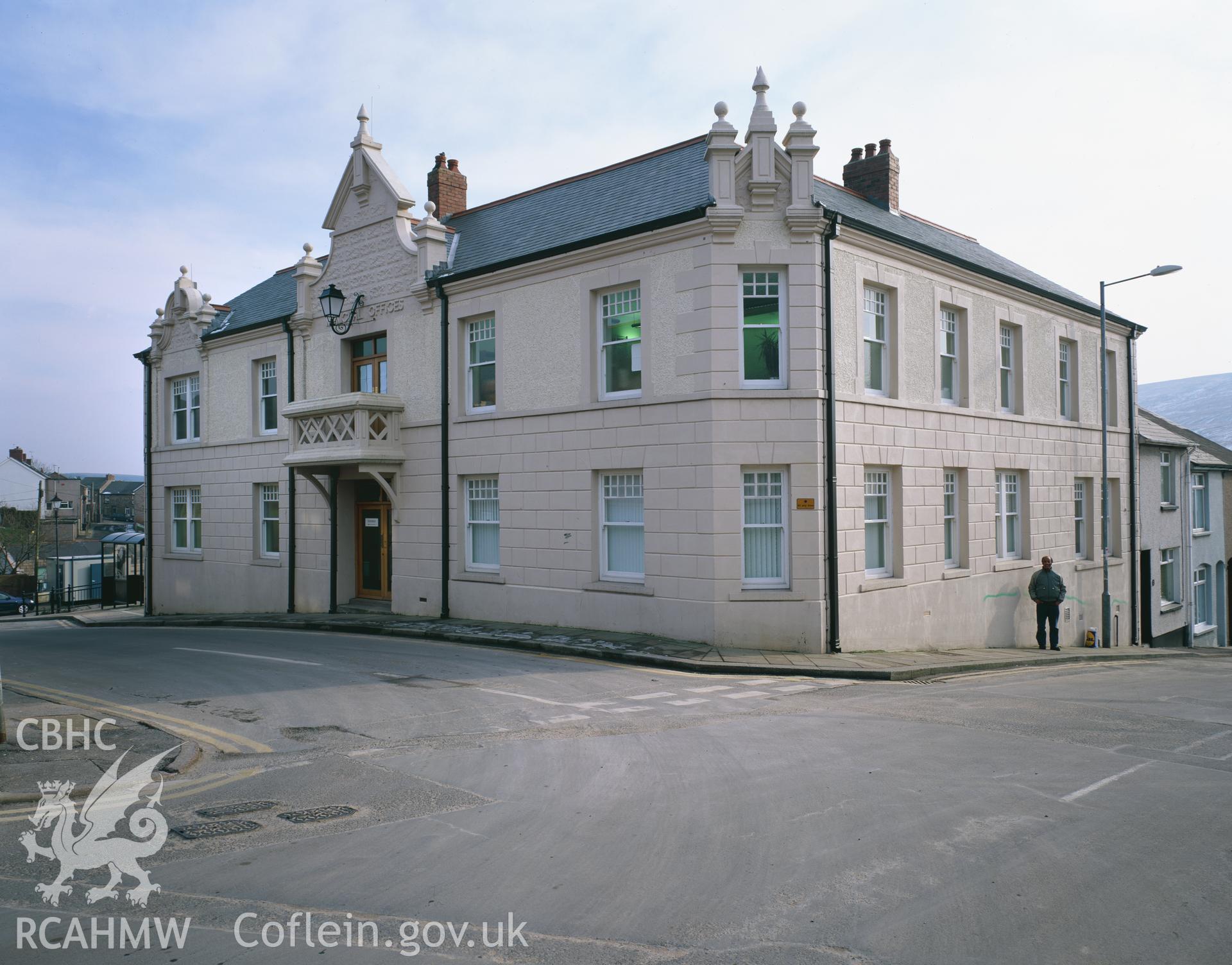 RCAHMW colour transparency showing Town Hall, Blaenavon.