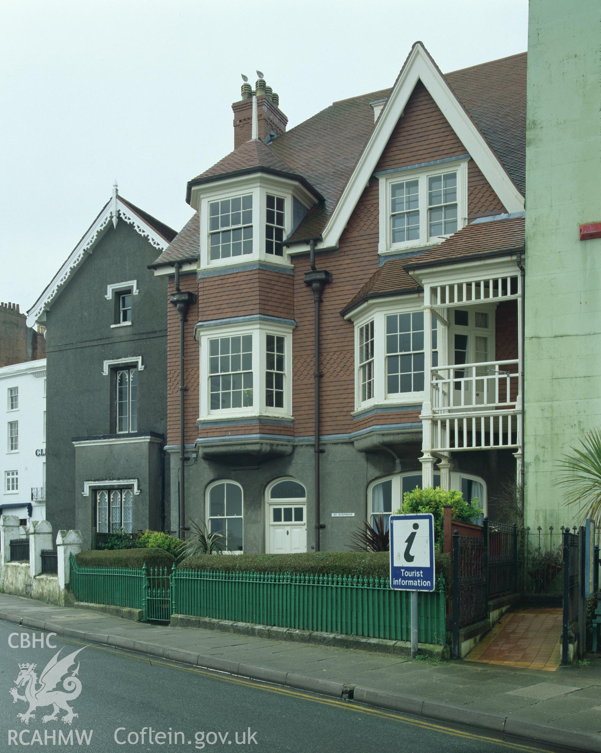 RCAHMW colour transparency showing St Stephens School. Tenby